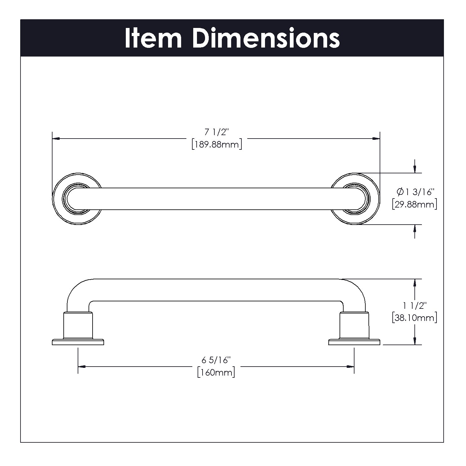 Belwith 6-5/16 Inch (160mm) Center to Center Urbane Pull (B077949)