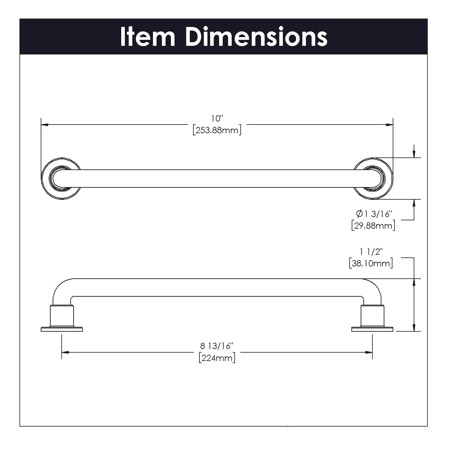 Belwith 8-13/16 Inch (224mm) Center to Center Urbane Pull (B077951)