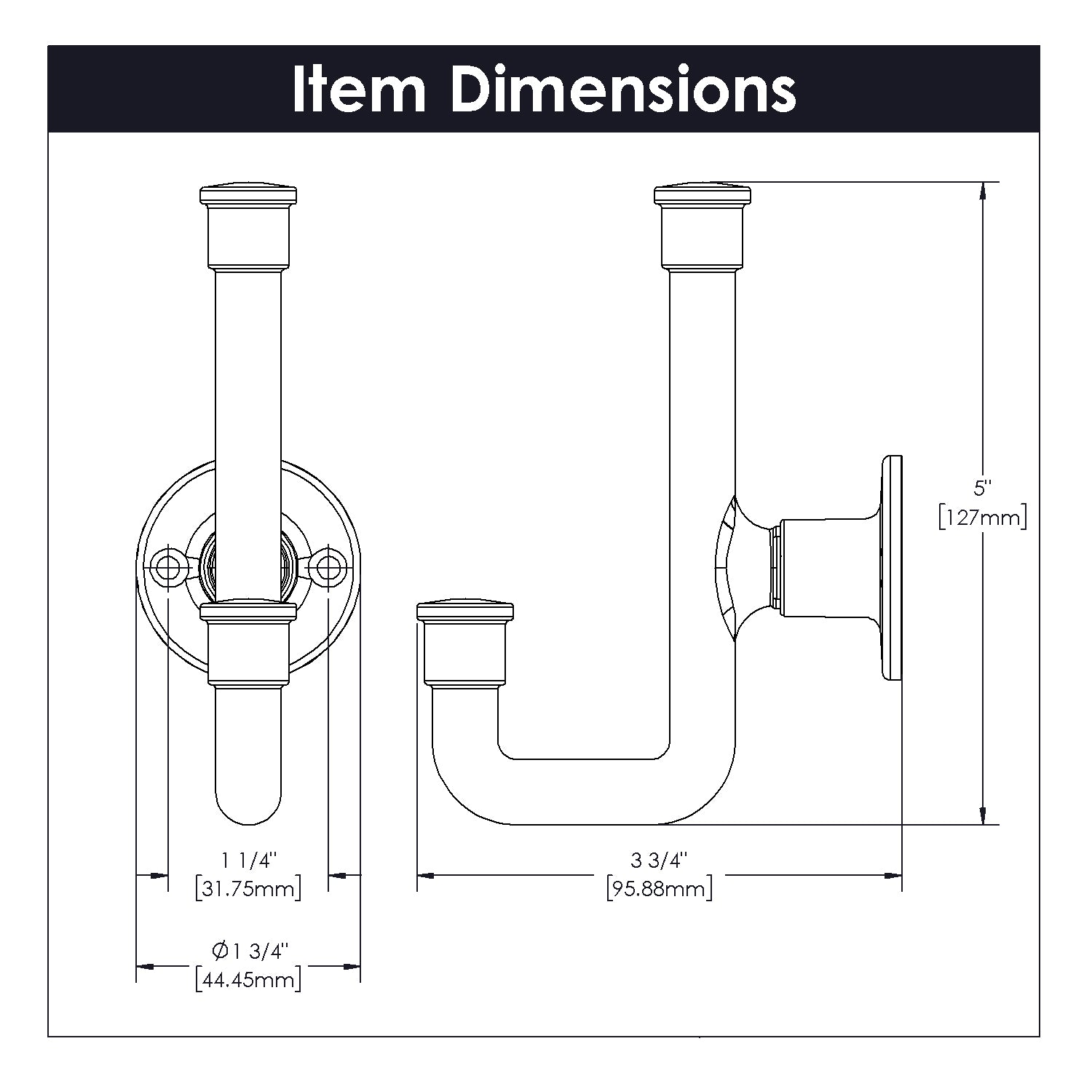 Belwith 1-1/4 Inch Center to Center Urbane Hook (B077954)