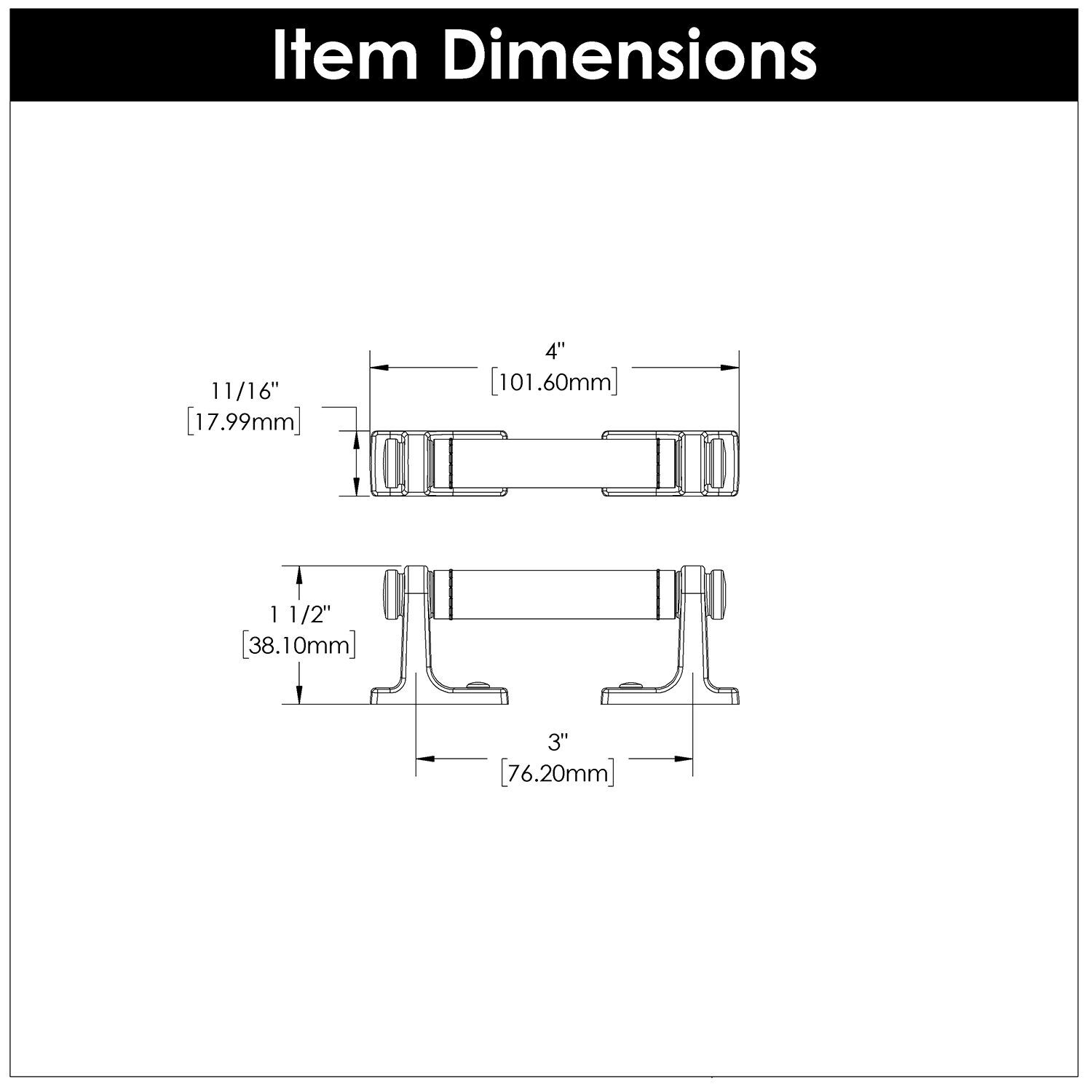 Belwith 3 Inch Center to Center Reserve Pull (B077978)