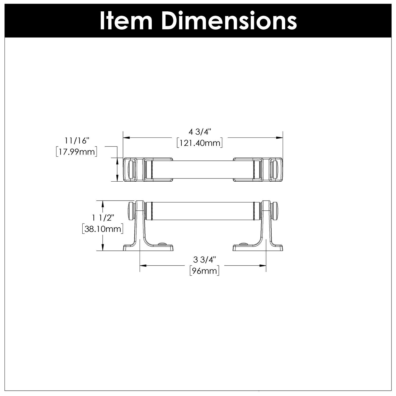 Belwith 3-3/4 Inch (96mm) Center to Center Reserve Pull (B077979)