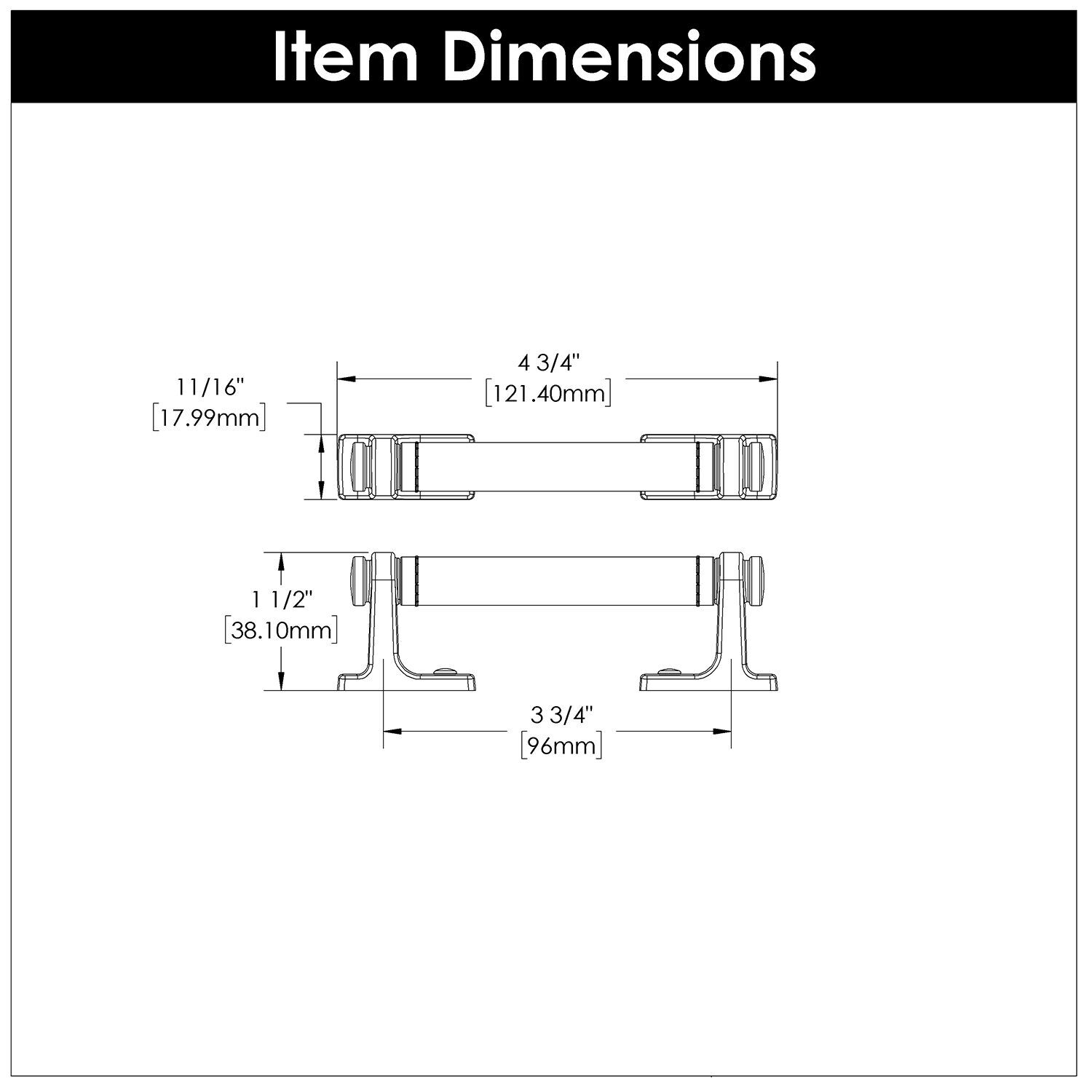 Belwith 3-3/4 Inch (96mm) Center to Center Reserve Pull (B077979)