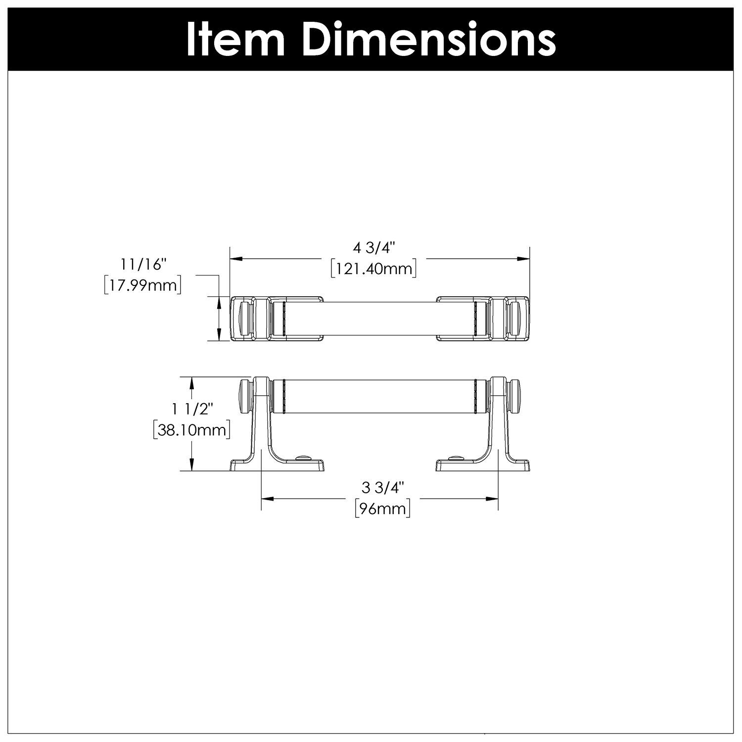 Belwith 3-3/4 Inch (96mm) Center to Center Reserve Pull (B077979)