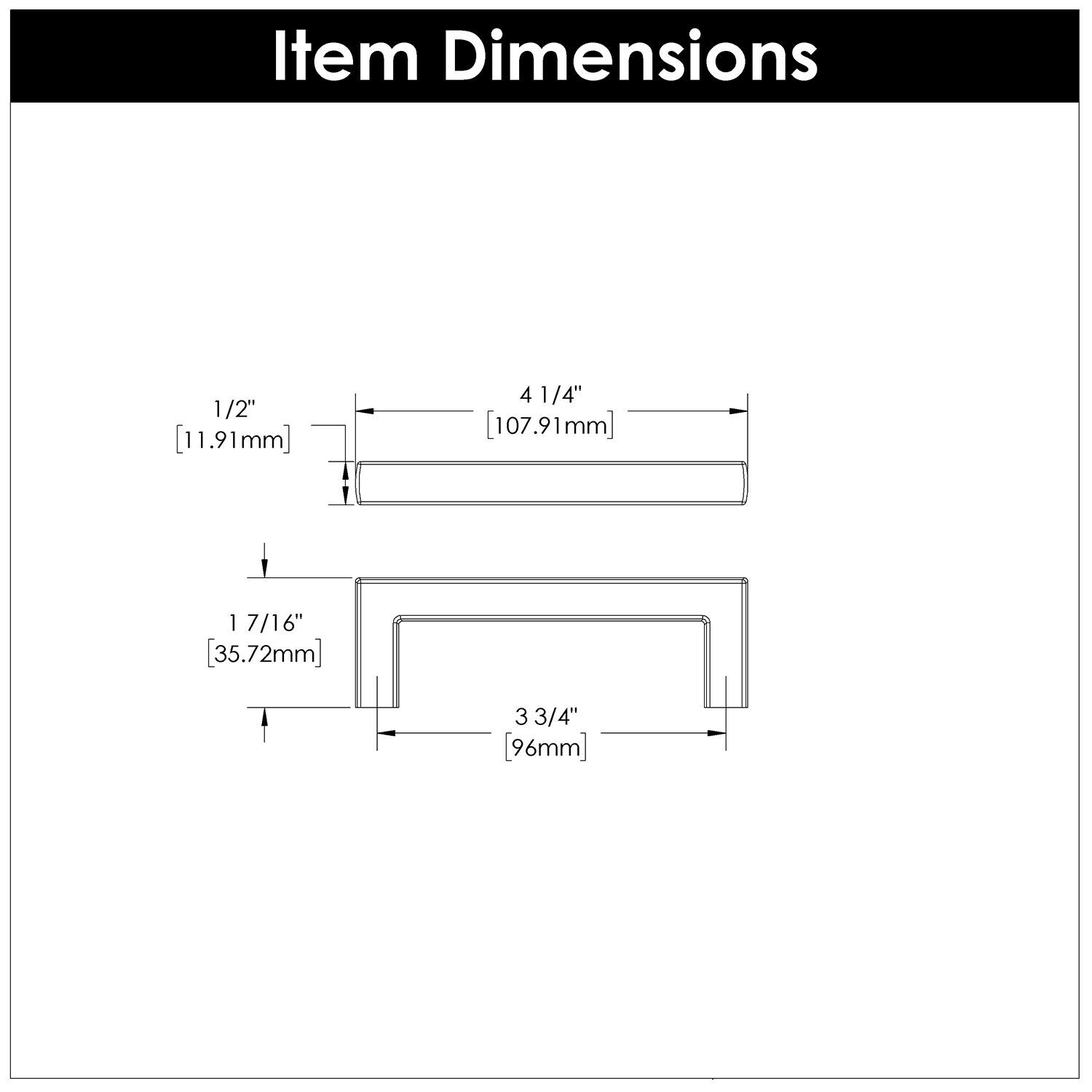 Belwith 3-3/4 Inch (96mm) Center to Center Coventry Pull (B077988)