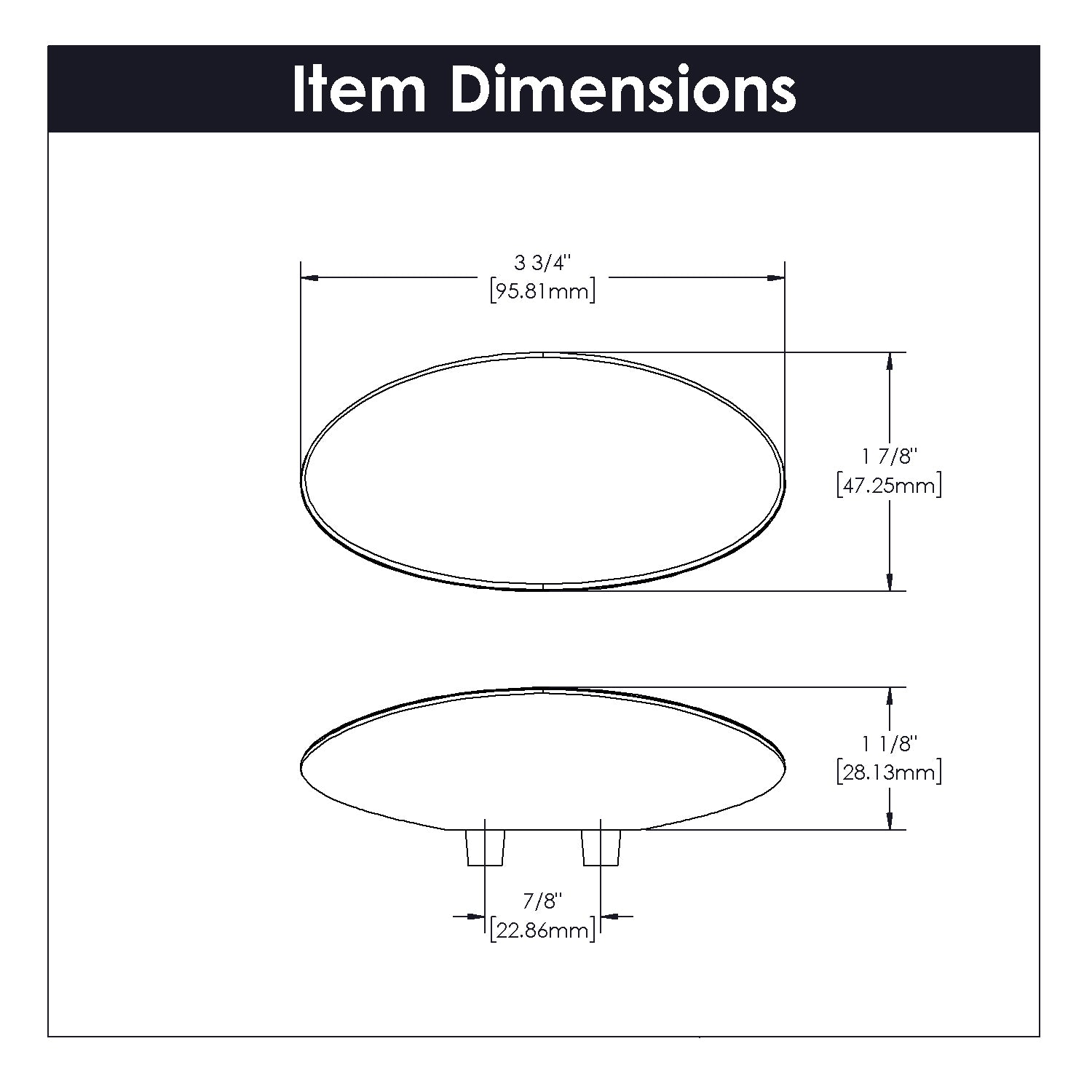 Belwith 3-3/4 Inch x 1-78 Inch Oval Bijou Grata Pull (B078768)