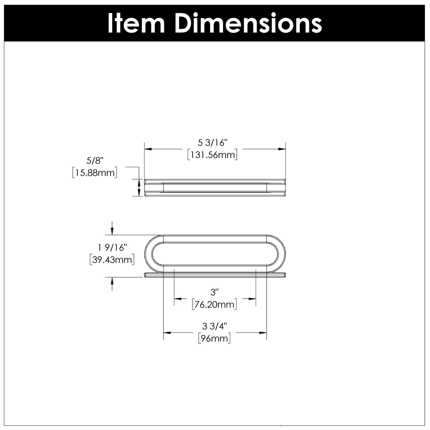 Belwith 3 Inch & 3-3/4 Inch (96mm) Center to Center Corsa Pull (B078785)