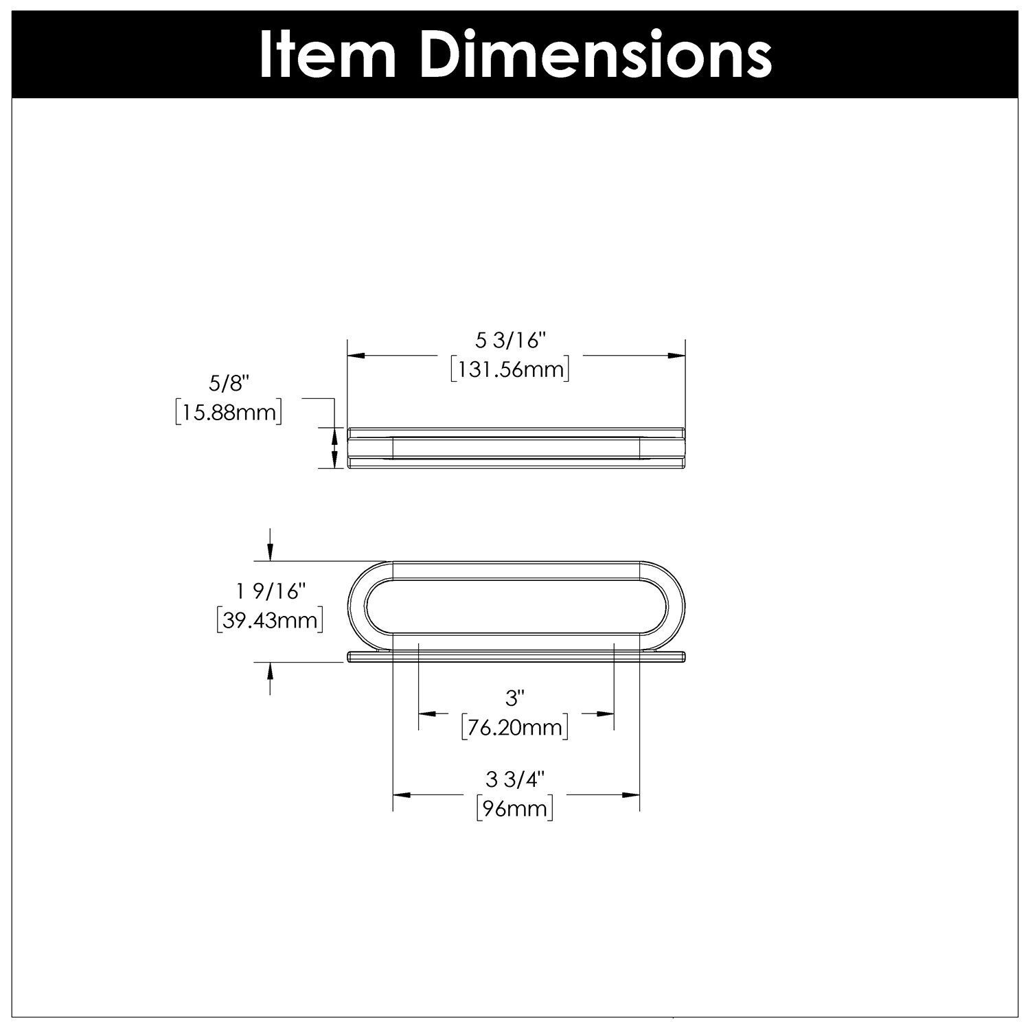 Belwith 3 Inch & 3-3/4 Inch (96mm) Center to Center Corsa Pull (B078785)