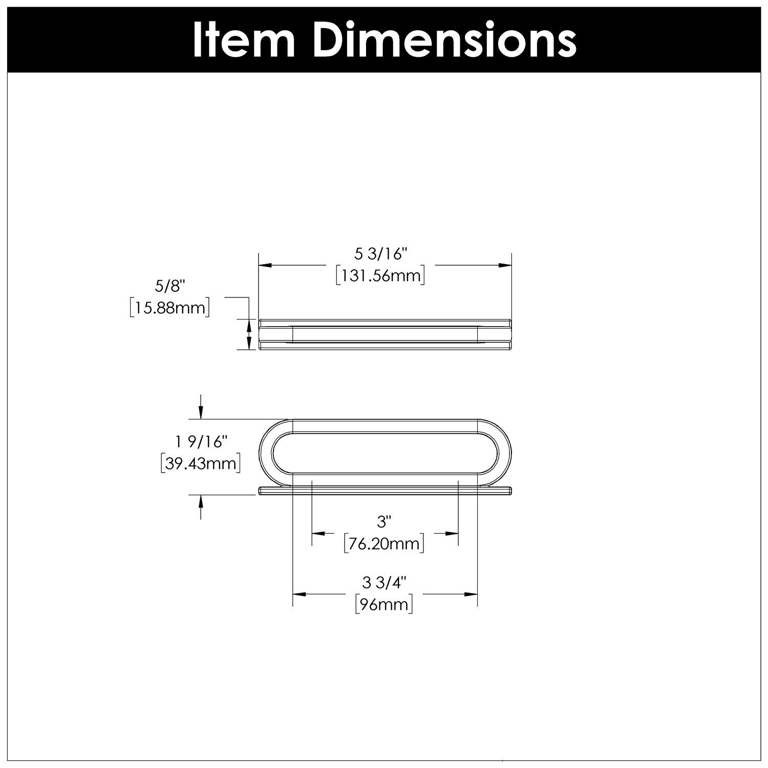 Belwith 3 Inch & 3-3/4 Inch (96mm) Center to Center Corsa Pull (B078785)