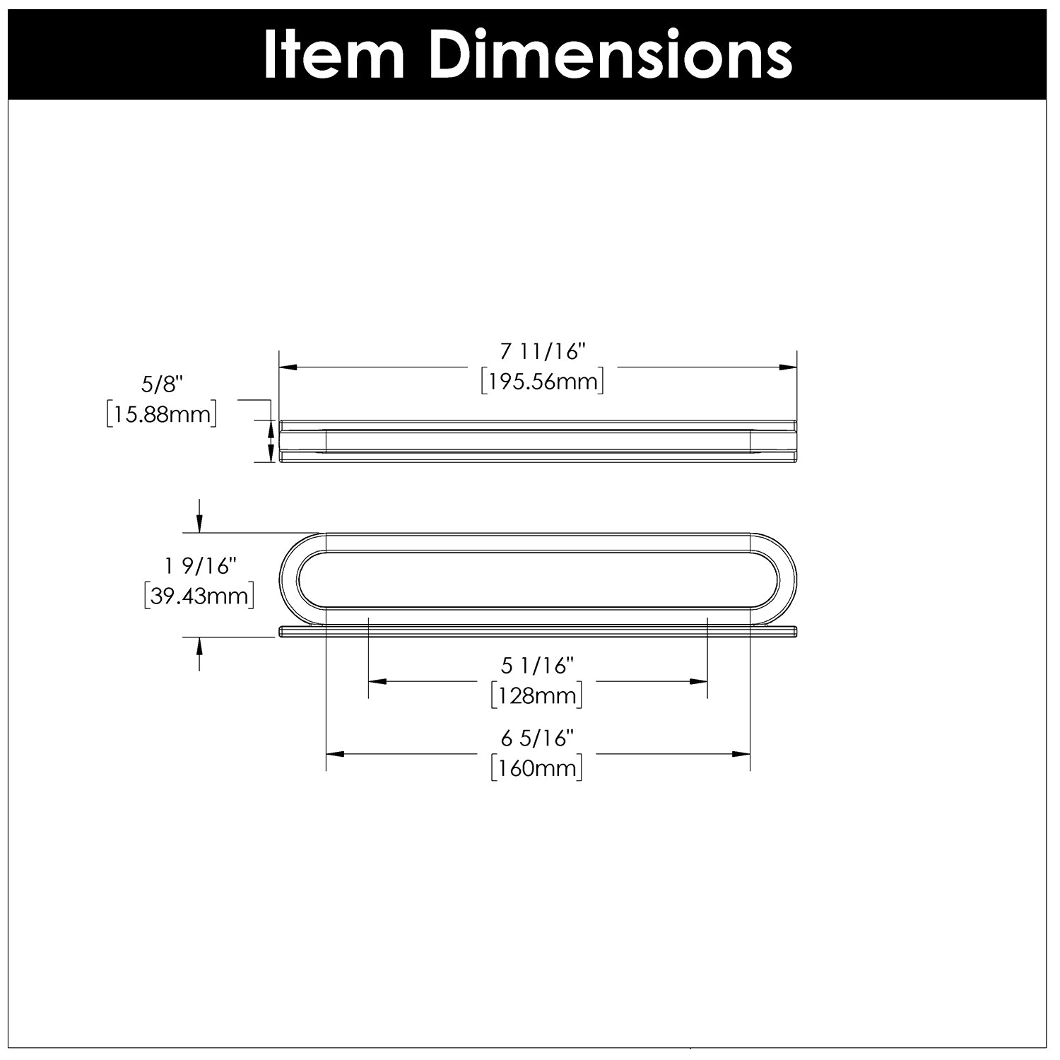 Belwith 5-1/16 Inch (128mm) & 6-5/16 Inch (160mm) Center to Center Corsa Pull (B078786)