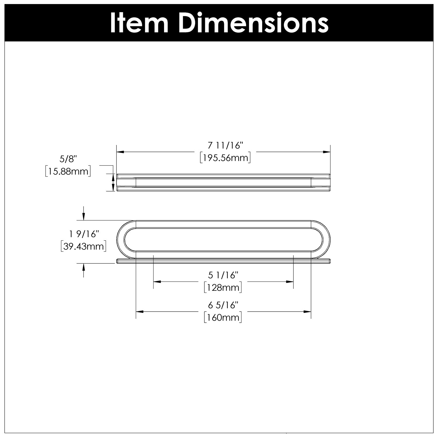 Belwith 5-1/16 Inch (128mm) & 6-5/16 Inch (160mm) Center to Center Corsa Pull (B078786)