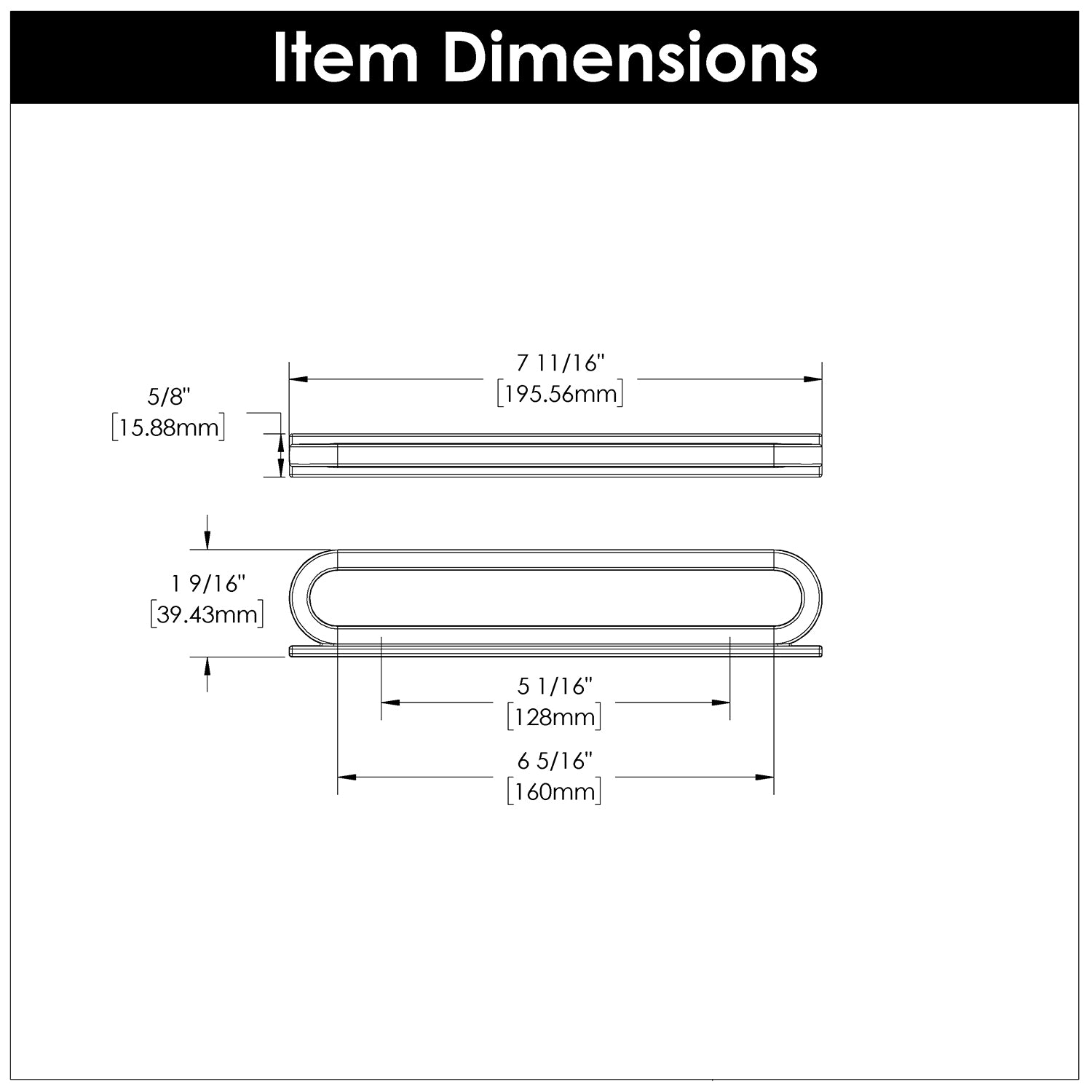 Belwith 5-1/16 Inch (128mm) & 6-5/16 Inch (160mm) Center to Center Corsa Pull (B078786)