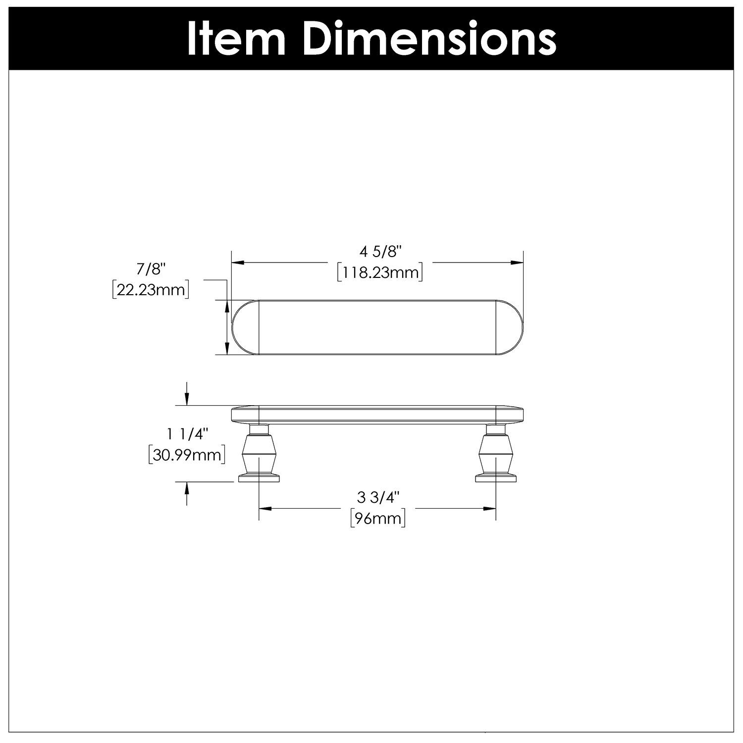 Belwith 3-3/4 Inch (96mm) Center to Center Anders Pull (B078789)