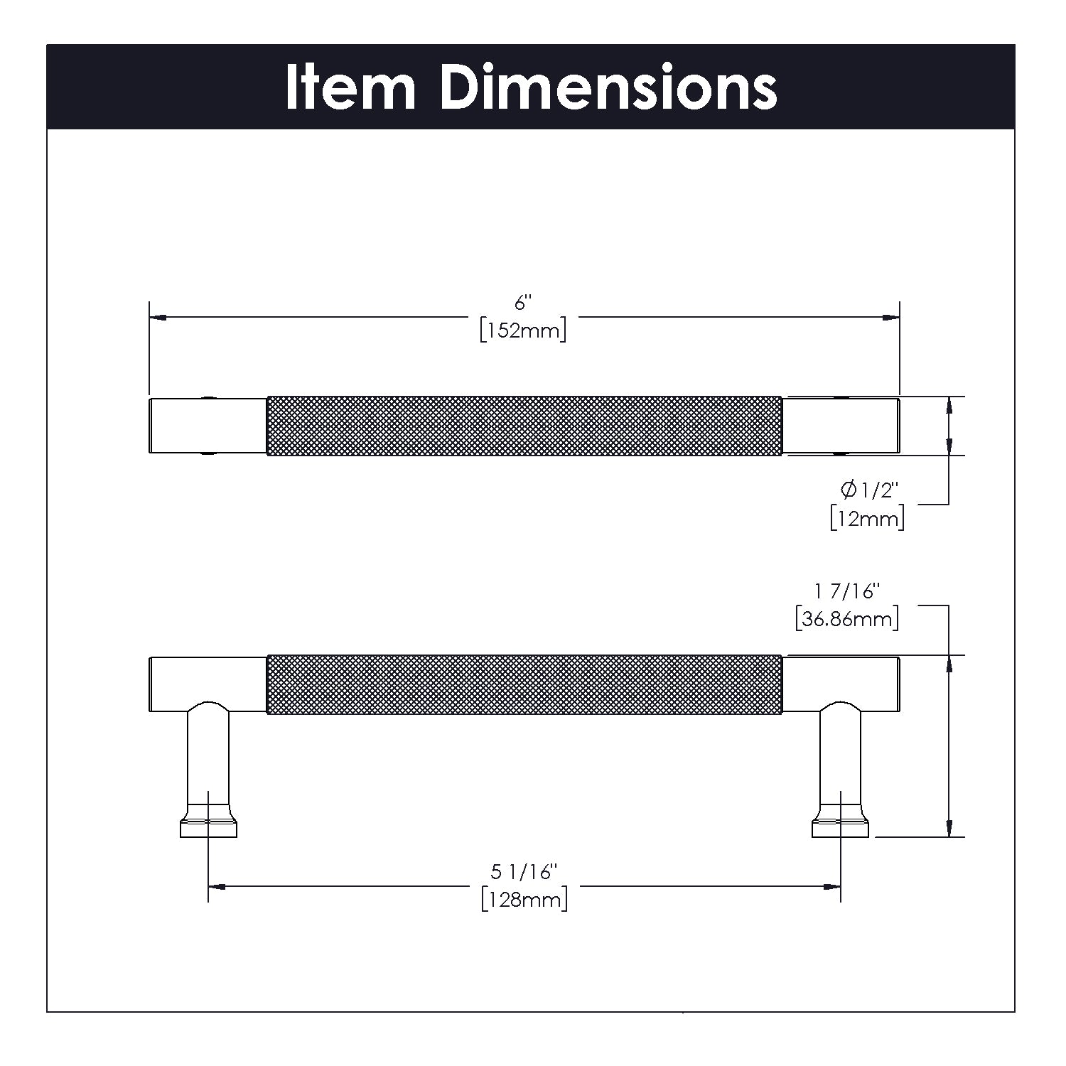 Belwith 5-1/16 Inch (128mm) Center to Center Verge Pull (B079413)