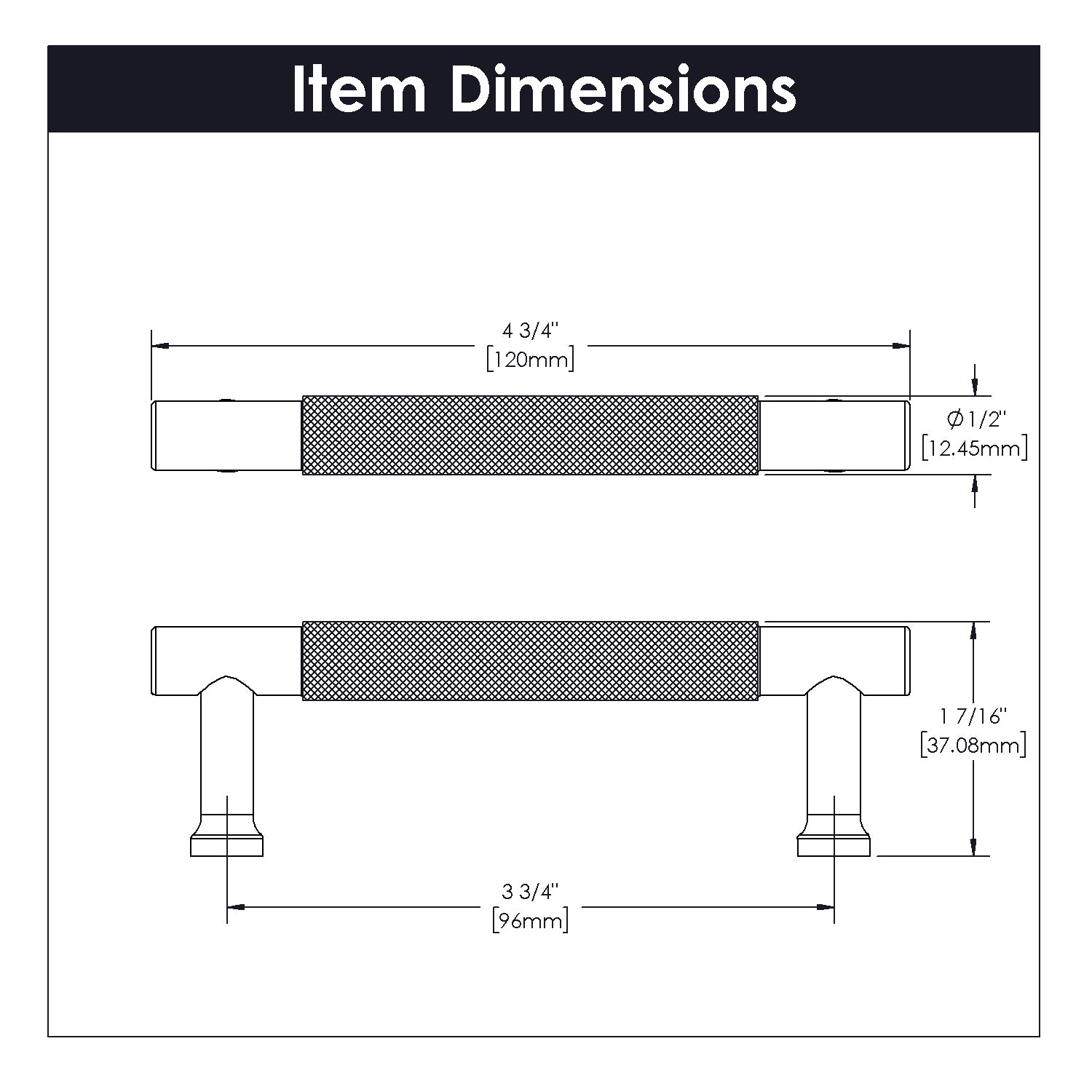Belwith 3-3/4 Inch (96mm) Center to Center Verge Pull (B079429)