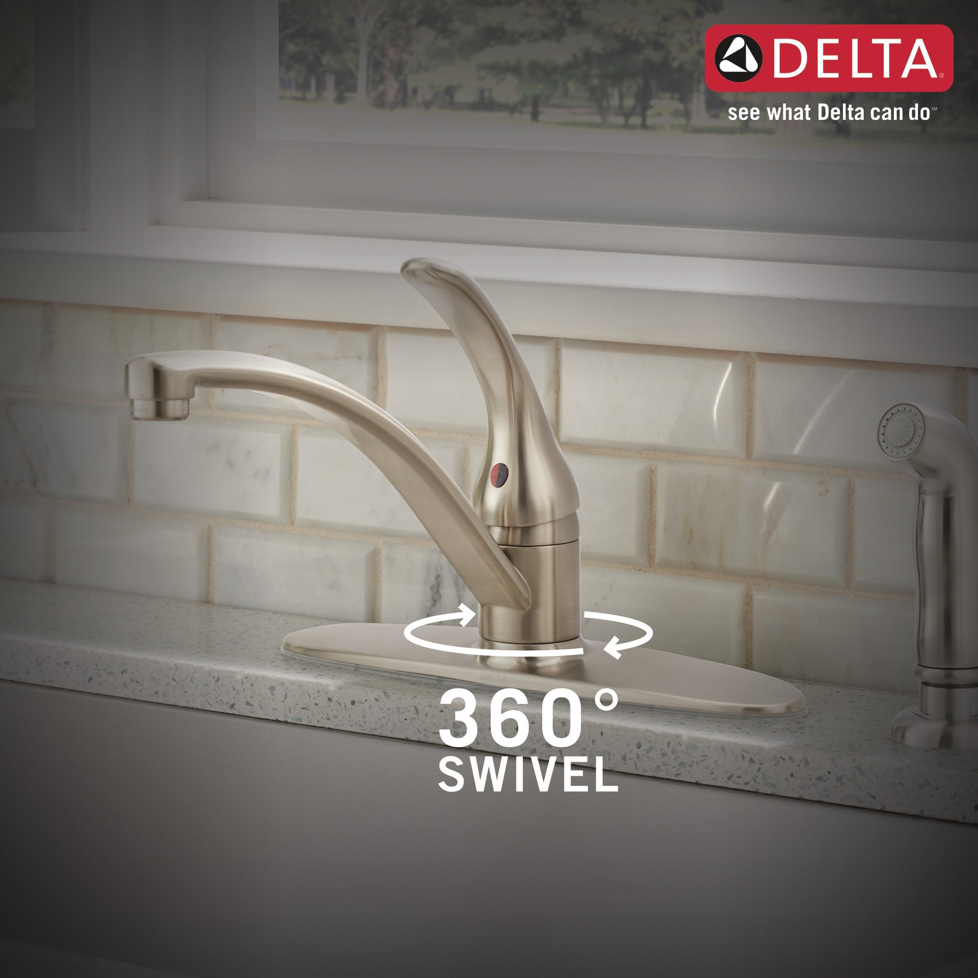 Delta Foundations® Single Handle Kitchen Faucet with Spray