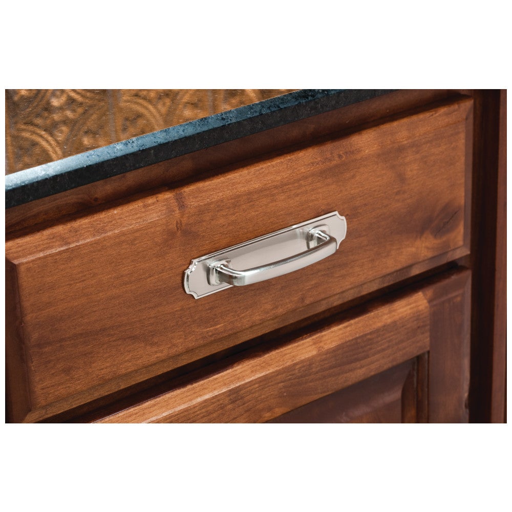Hardware Resources 6-1/8" O.L. (96 mm Center-to-Center) Polished Chrome Pull Backplate
