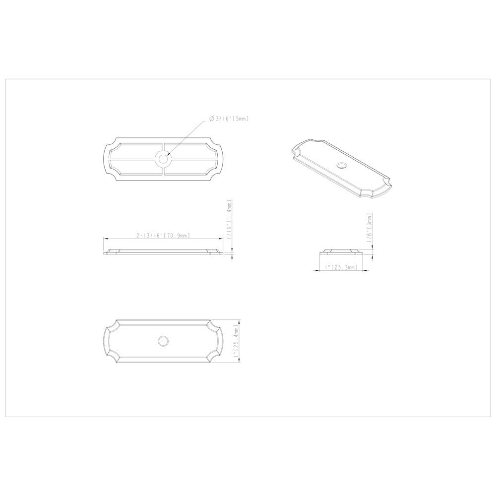 Hardware Resources 2-13/16" Gun Metal Knob Backplate