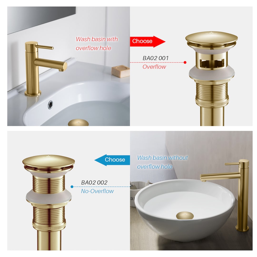 Blossom 1-1/4" Brass Pop up with NO Overflow
