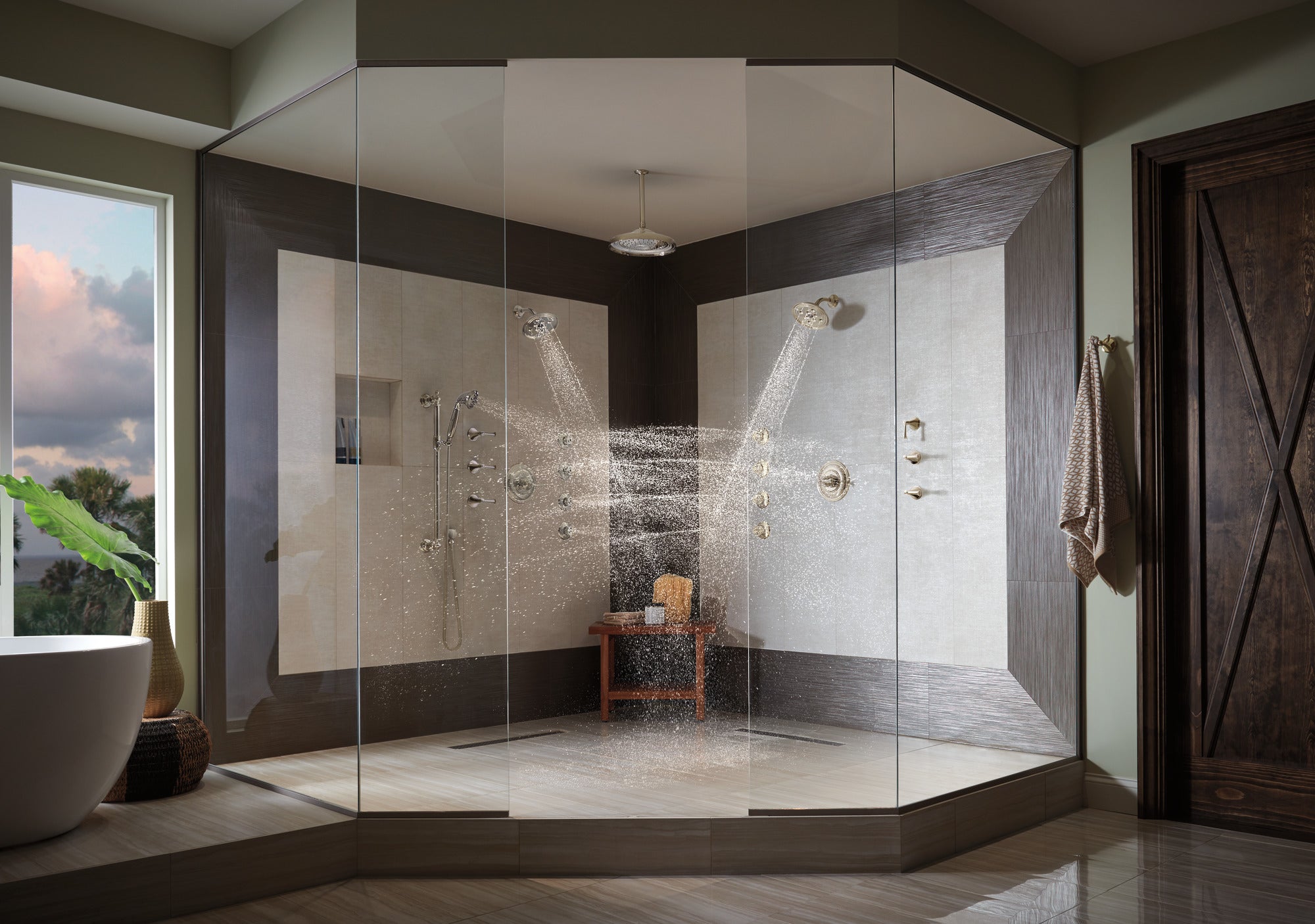 Brizo Essential™ Shower 10" Ceiling Mount Shower Arm And Round Flange