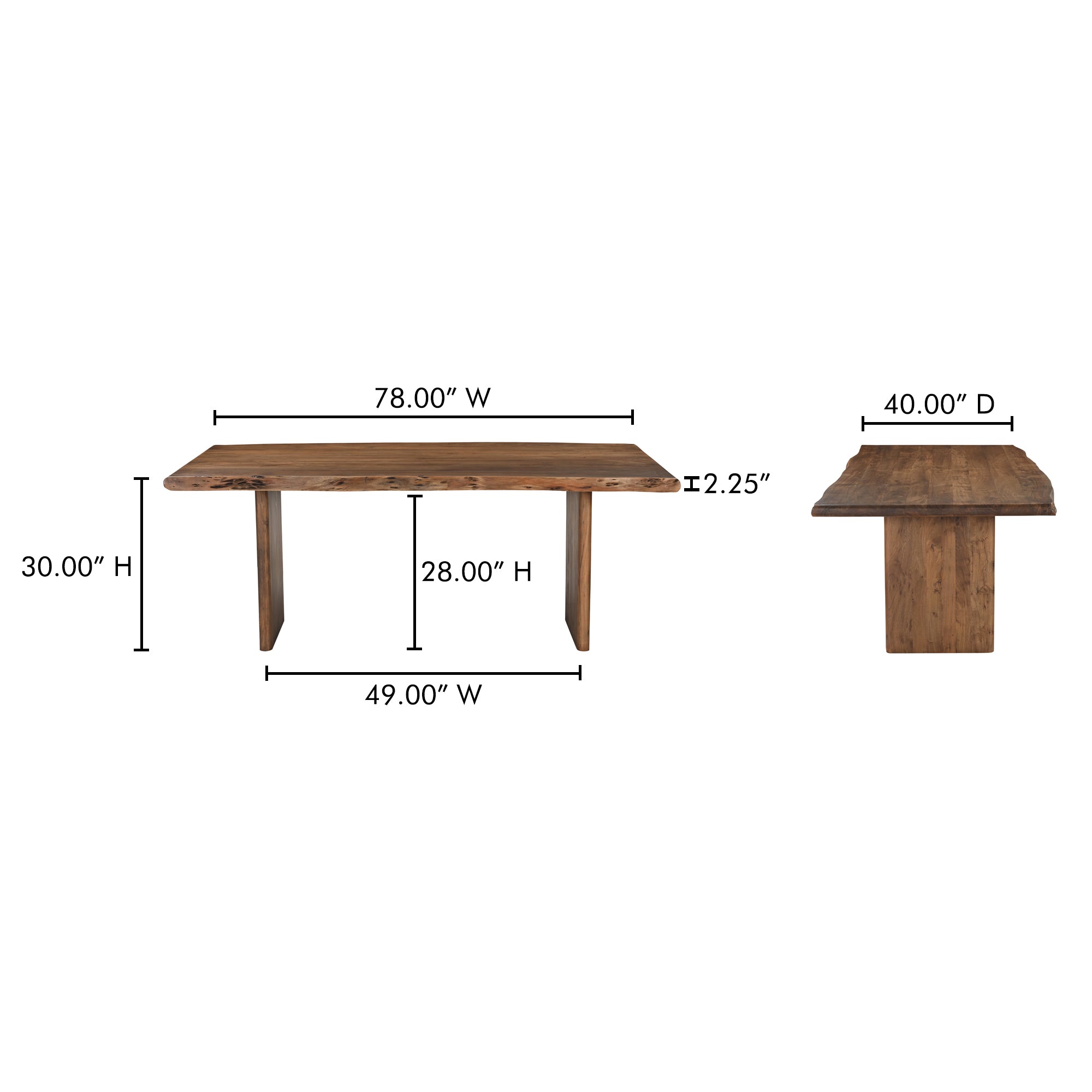 Moes Lila Small Dining Table Brown BB-1015-03-0