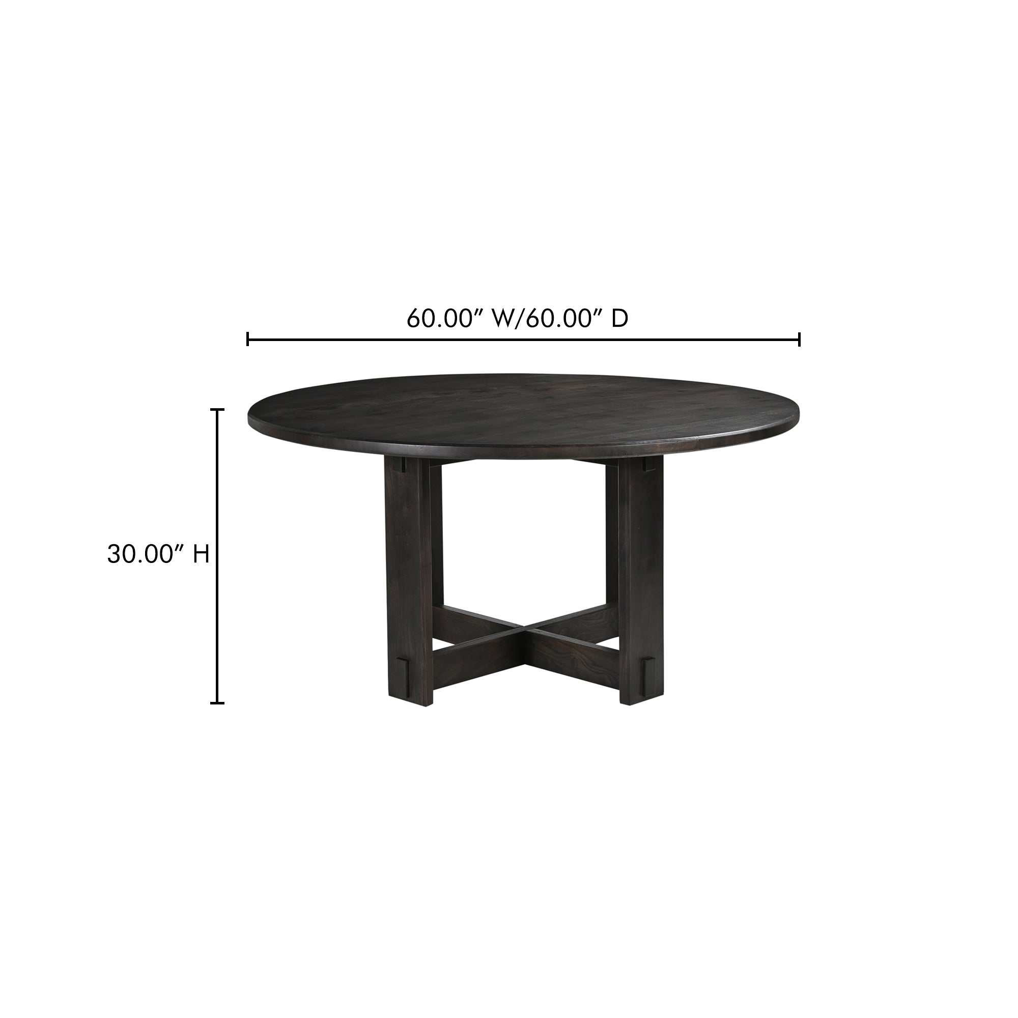 Moes Glenn Round Dining Table Dark Brown BB-1027-20-0