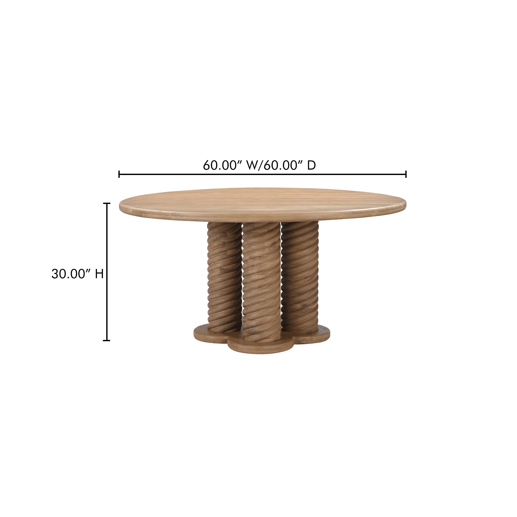 Moes Treccia Round Dining Table Oak BB-1028-24-0