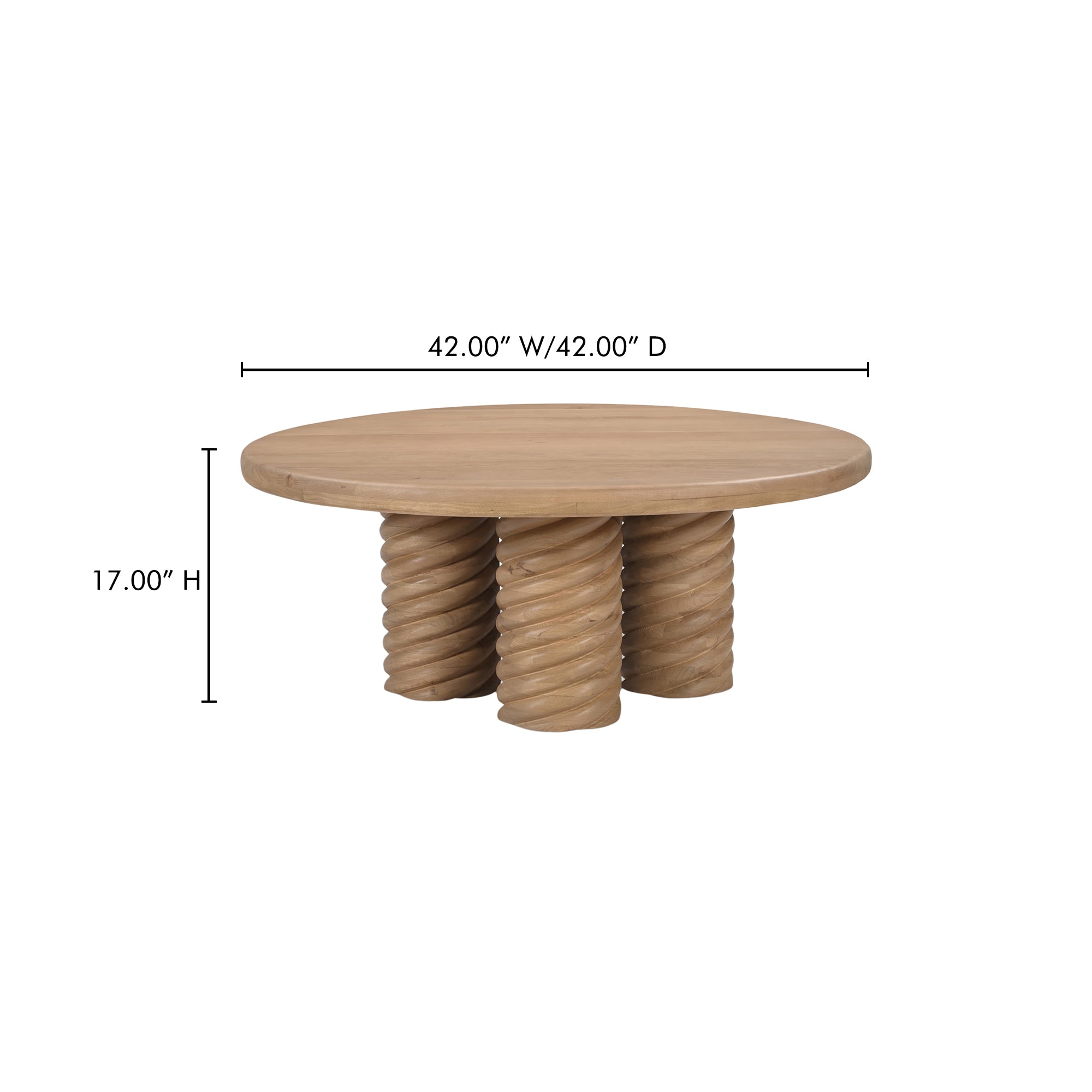 Moes Treccia Round Coffee Table Oak BB-1029-24-0