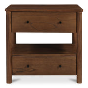 Moes Lottie Charging Nightstand Brown BB-1040-03