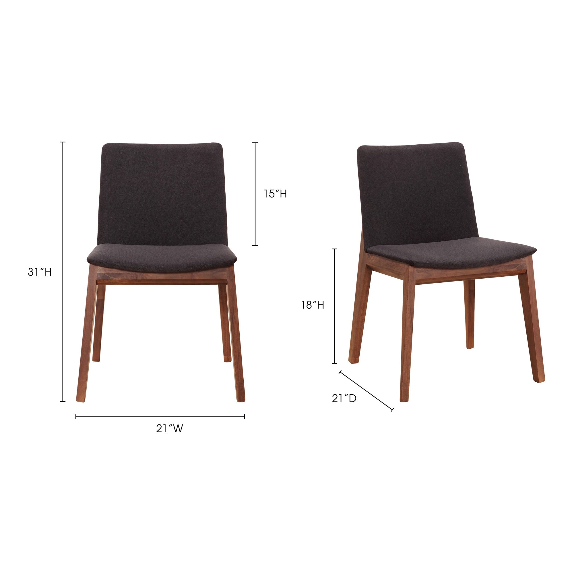 Moes Deco Dining Chair Black- Set Of Two BC-1016-02