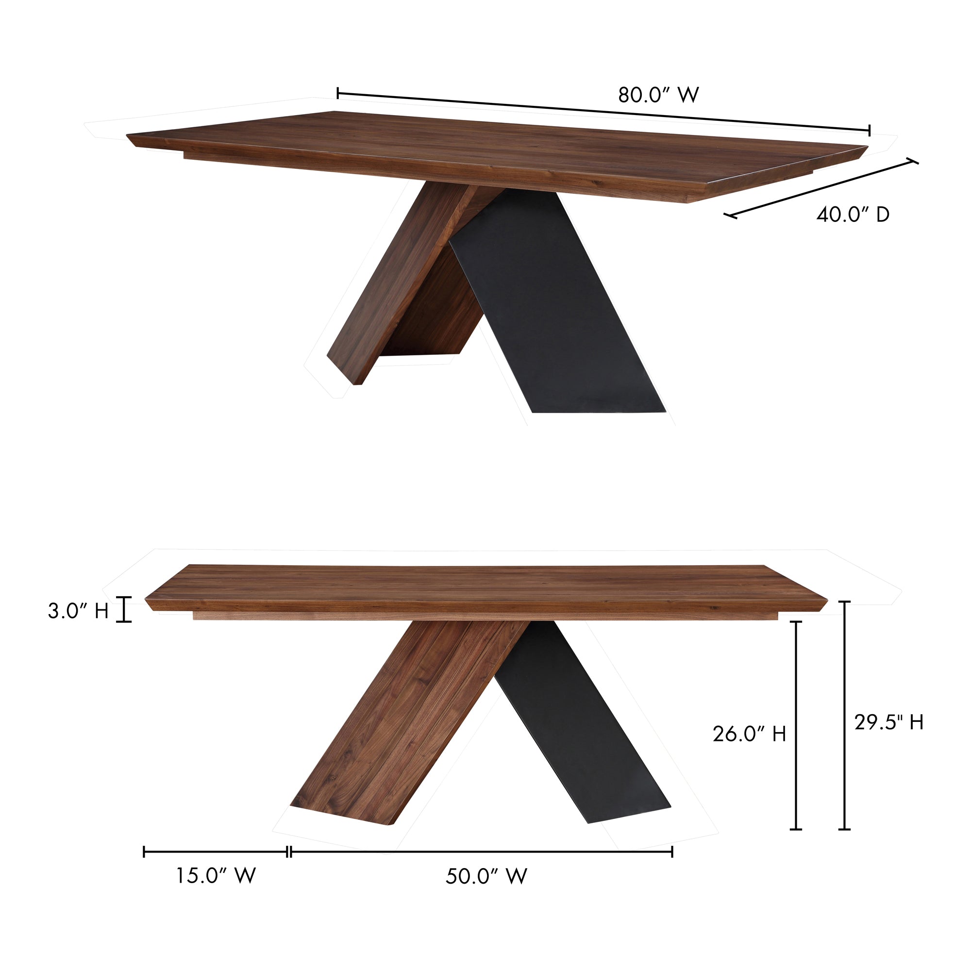 Moes Axio Dining Table Brown BC-1043-03-0