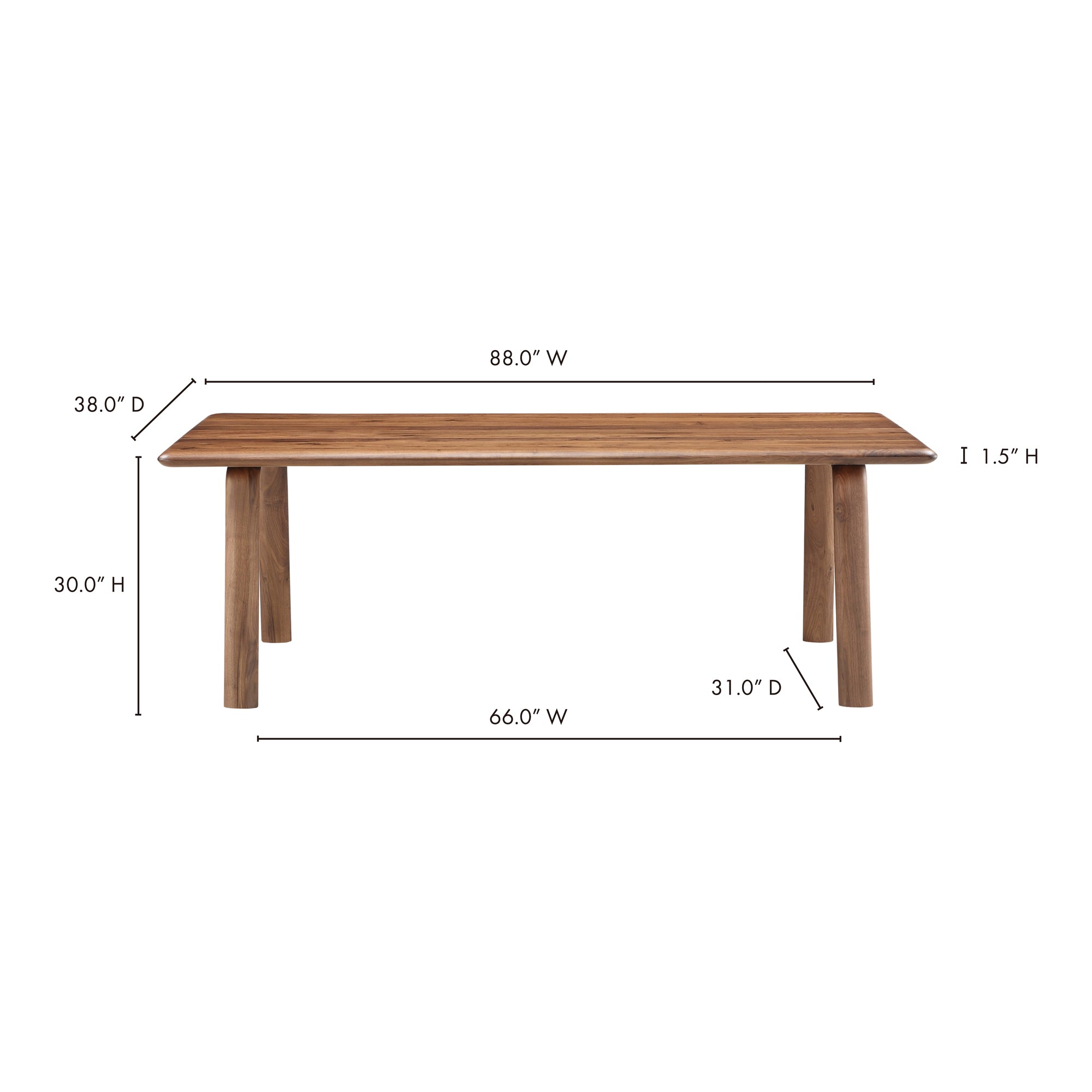Moes Malibu Dining Table Walnut BC-1046-03