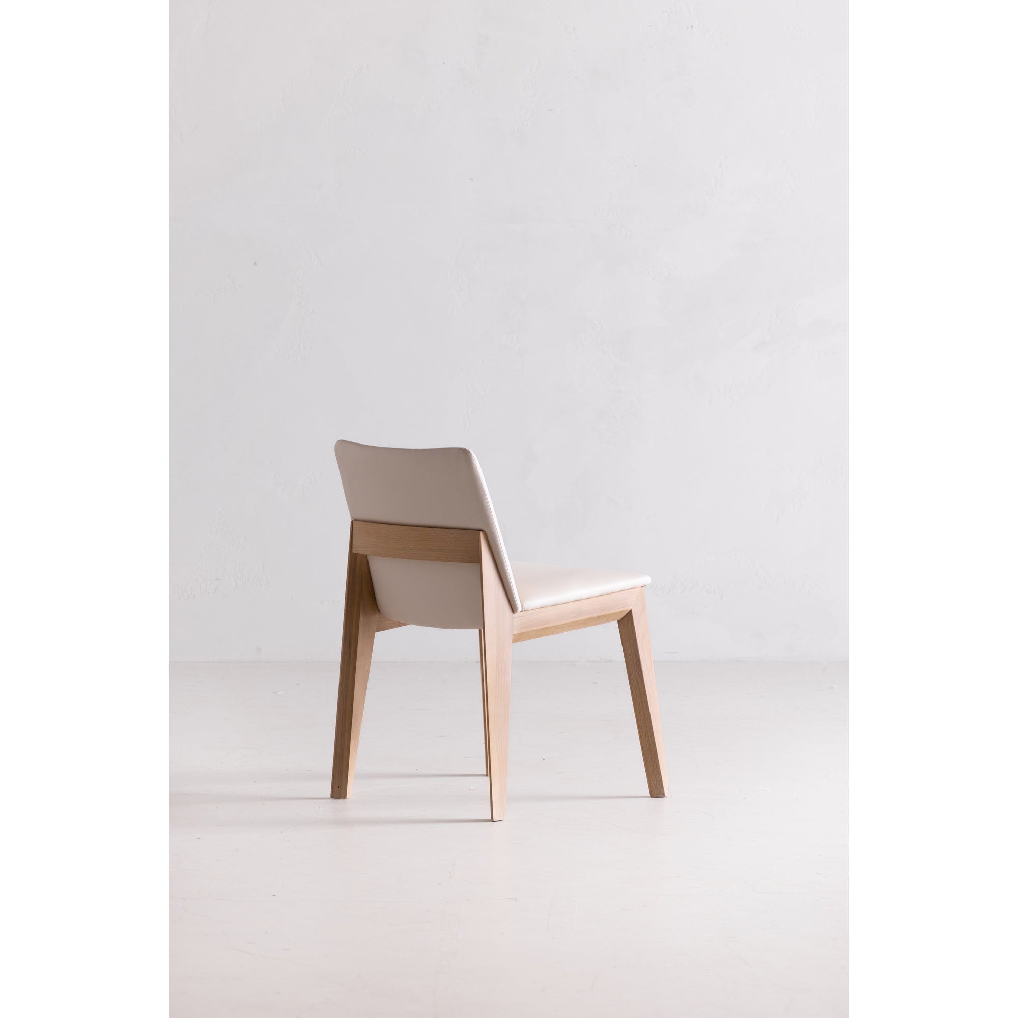 Moes Deco Oak Dining Chair Cream White PVC - Set Of Two BC-1086-05