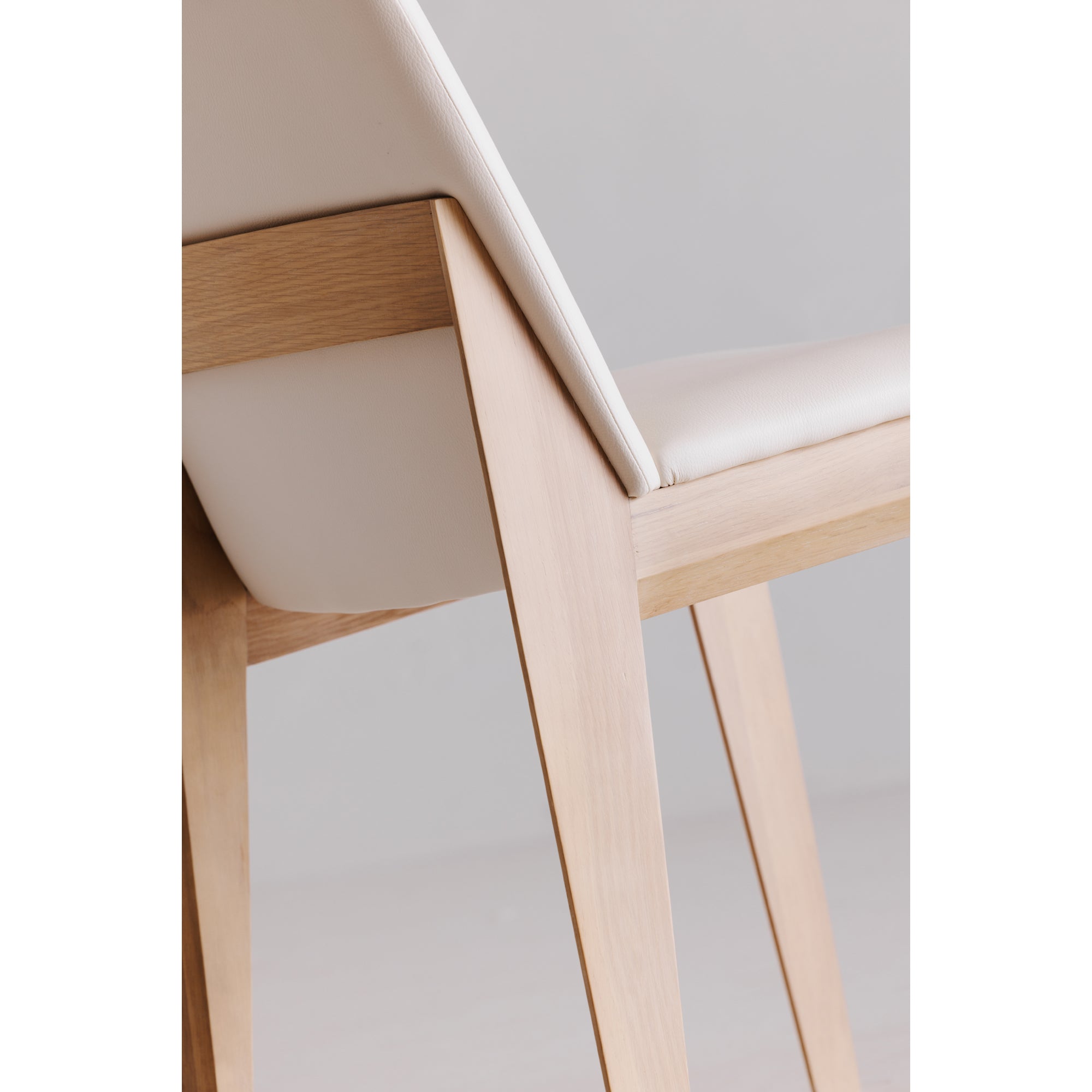 Moes Deco Oak Dining Chair Cream White PVC - Set Of Two BC-1086-05
