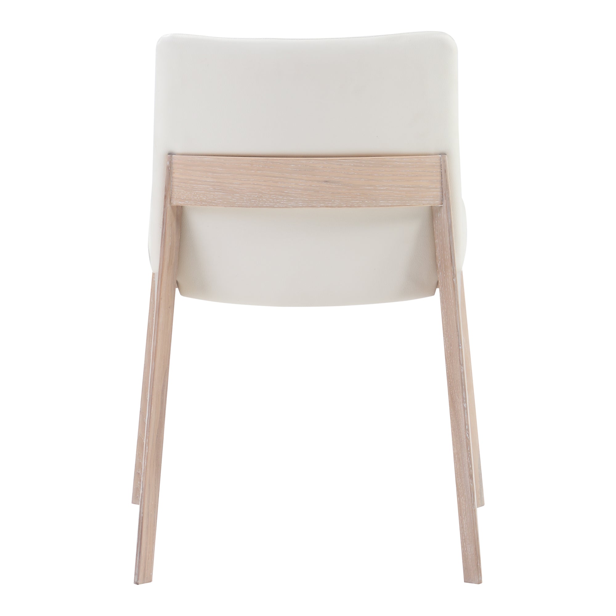 Moes Deco Oak Dining Chair Cream White PVC - Set Of Two BC-1086-05