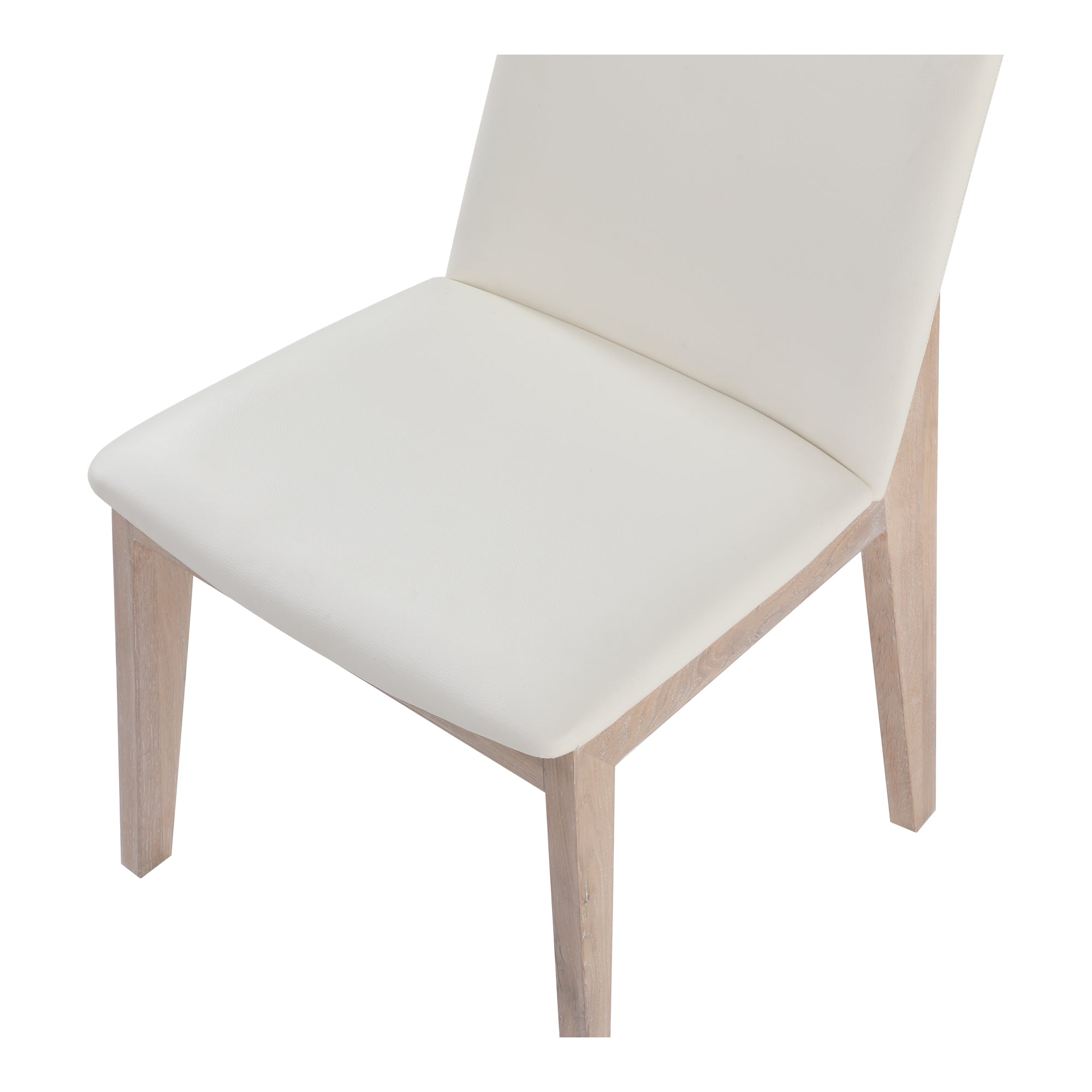 Moes Deco Oak Dining Chair Cream White PVC - Set Of Two BC-1086-05