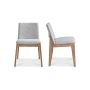 Moes Deco Oak Dining Chair Light Grey - Set Of Two BC-1086-29