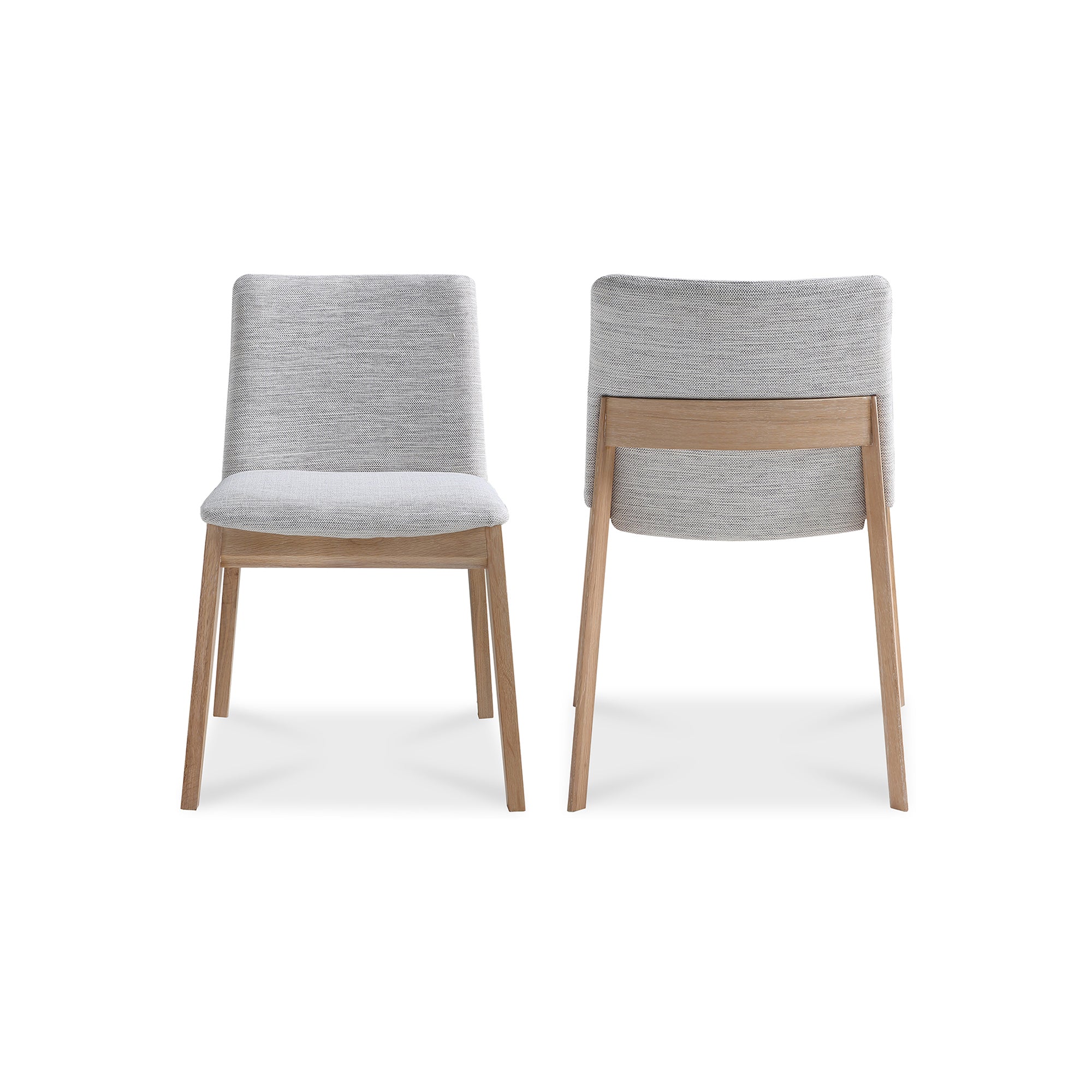 Moes Deco Oak Dining Chair Light Grey - Set Of Two BC-1086-29