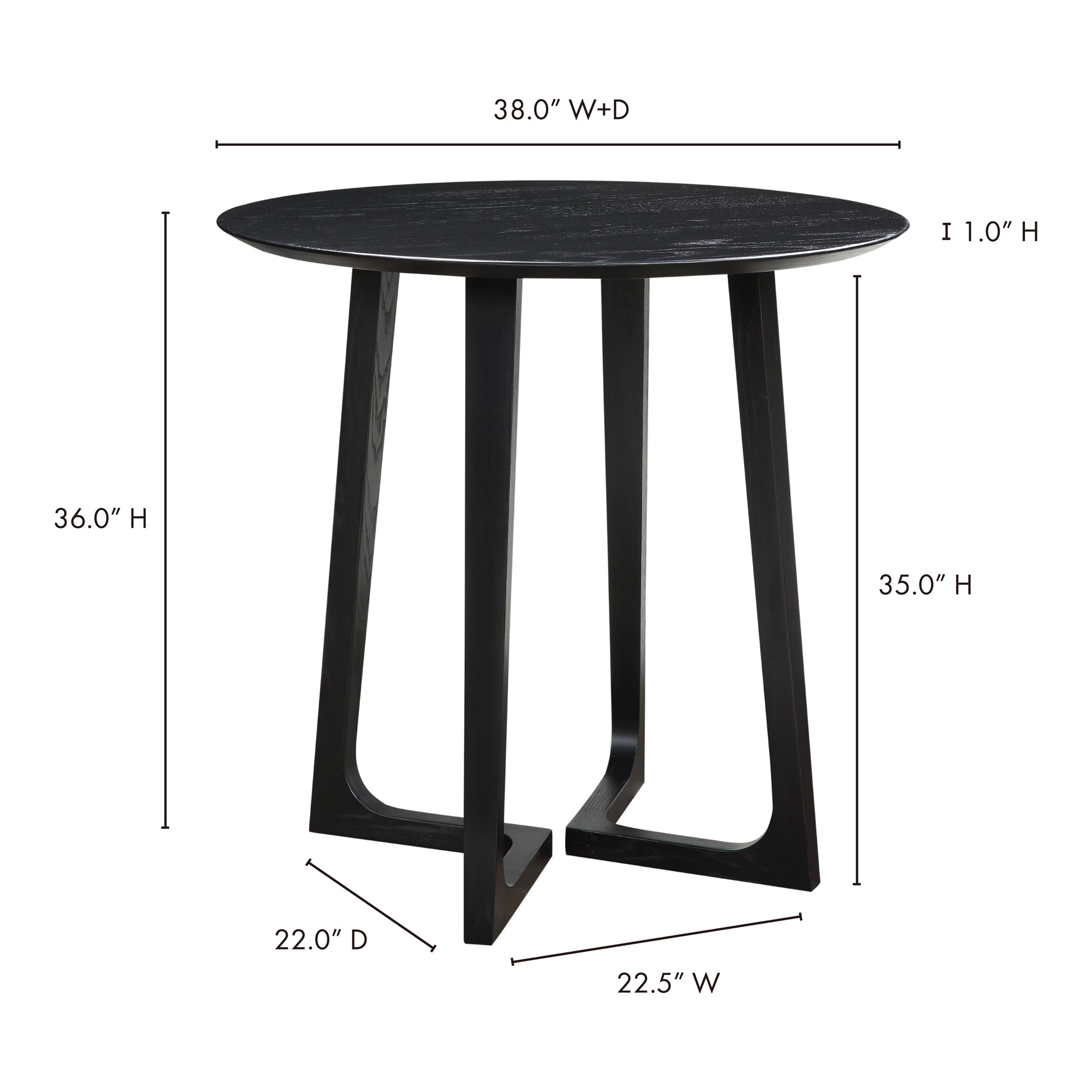 Moes Godenza Counter Table Black BC-1089-02-0