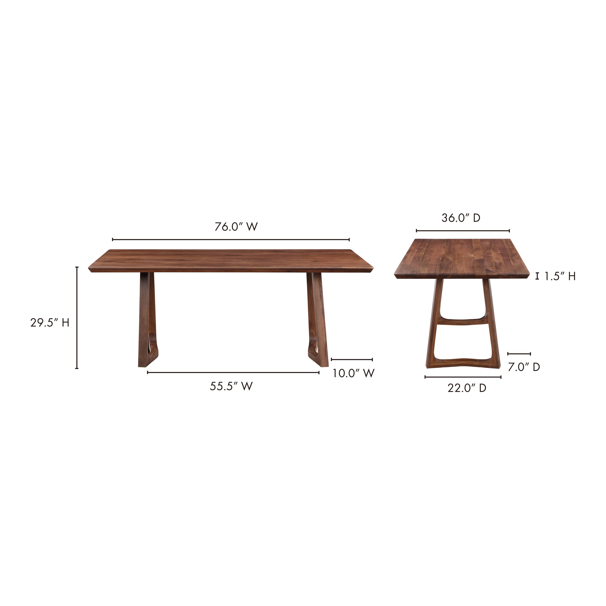 Moes Silas Dining Table Walnut Brown BC-1097-24-0