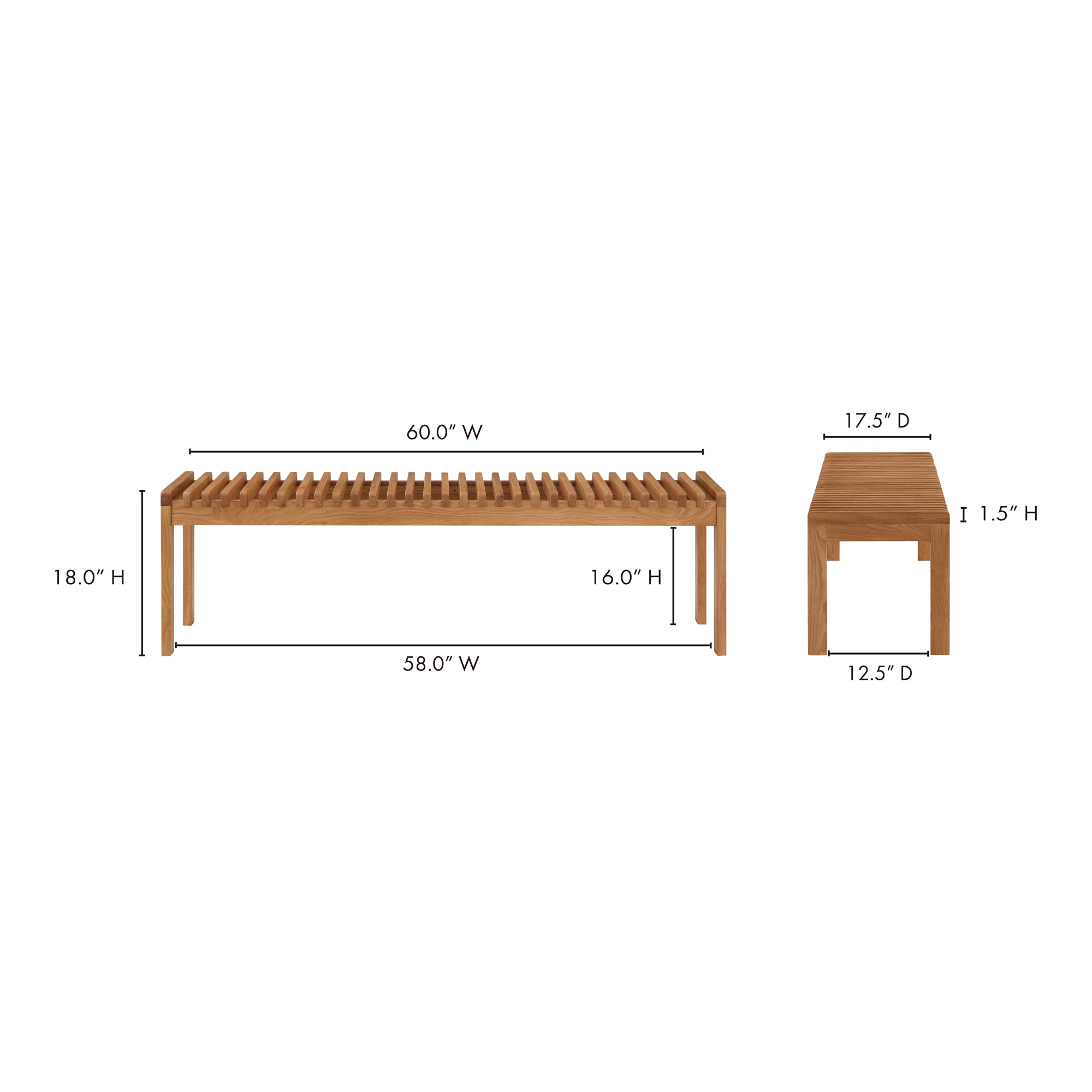 Moes Rohe Bench Natural Oak BC-1113-24