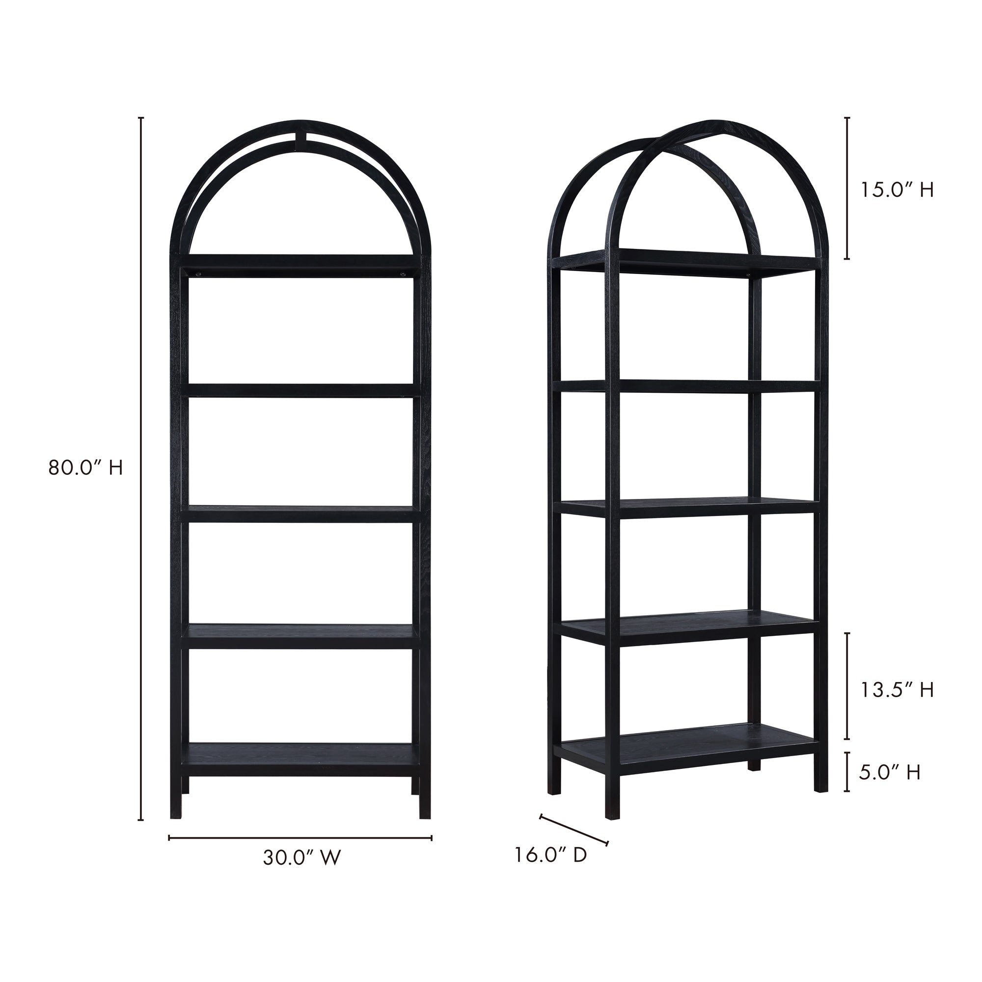 Moes Eero Bookcase Black BC-1115-02
