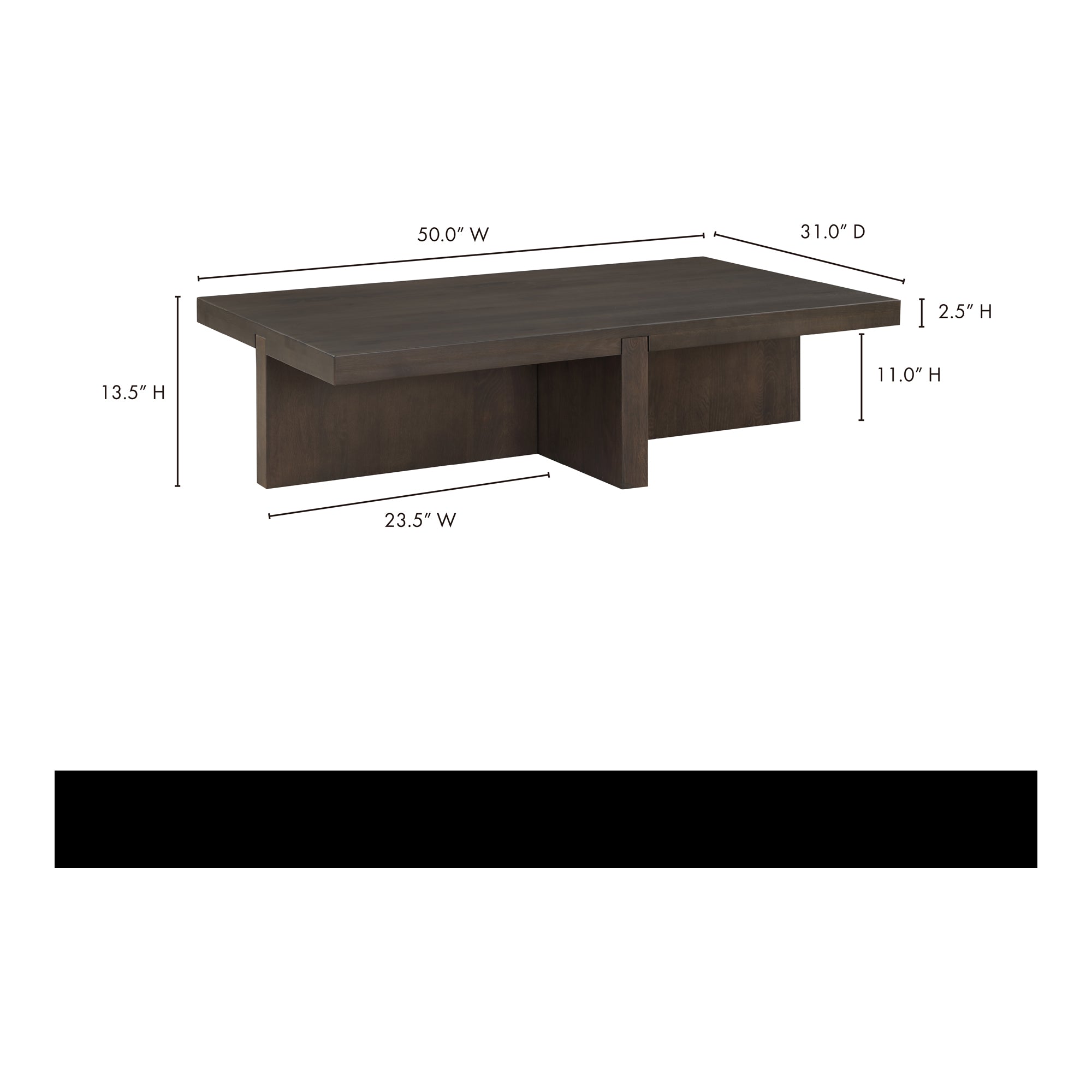 Moes Folke Rectangular Coffee Table Dark Brown BC-1116-21