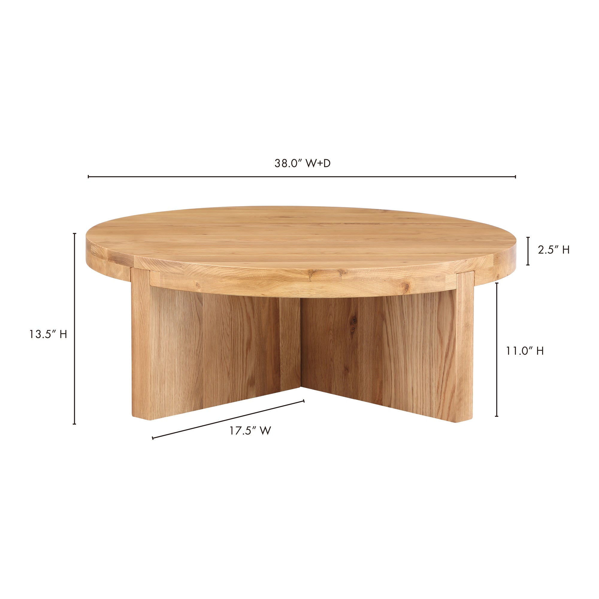 Moes Folke Round Coffee Table Natural Oak BC-1117-24