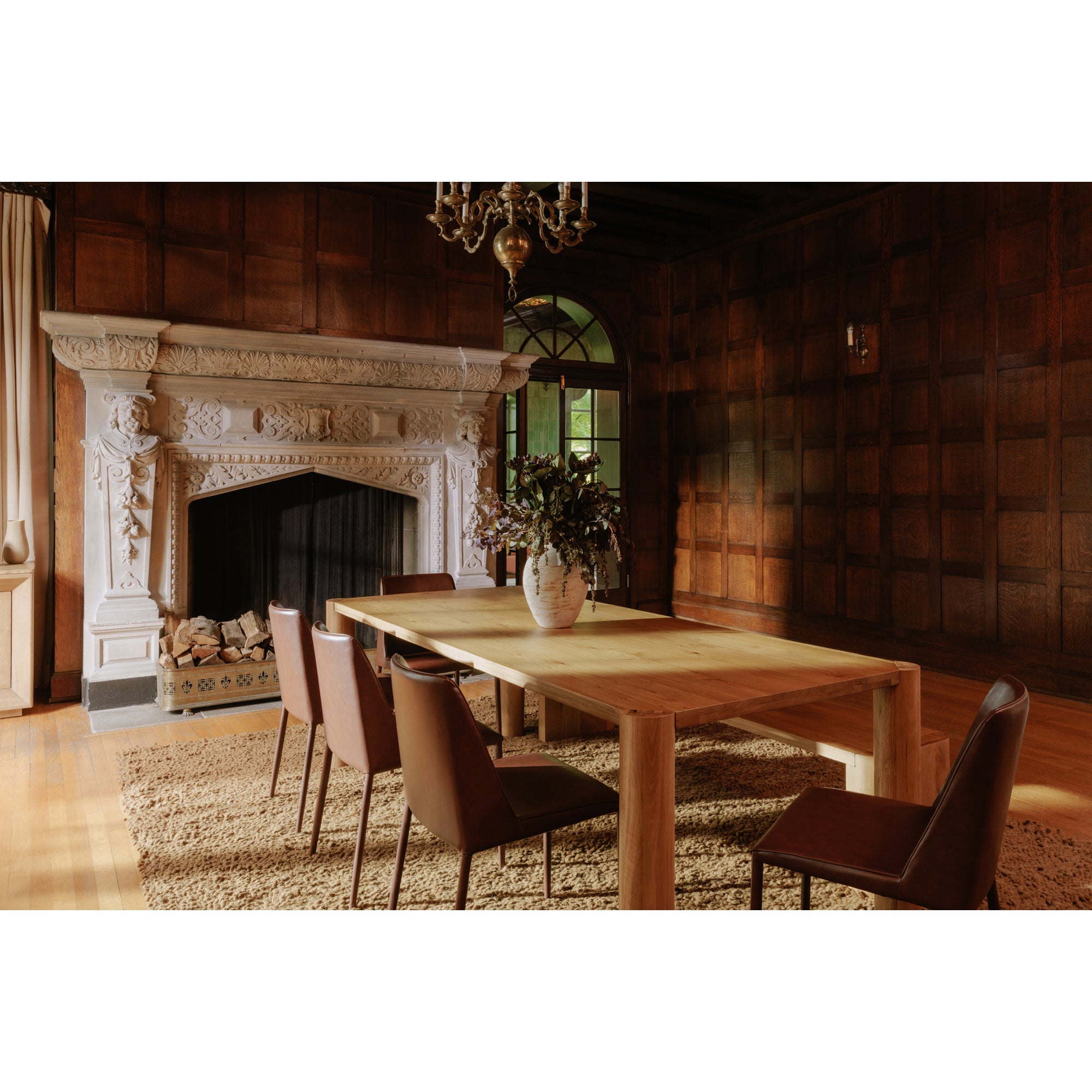 Moes Post Large Dining Bench Natural BC-1121-24-0