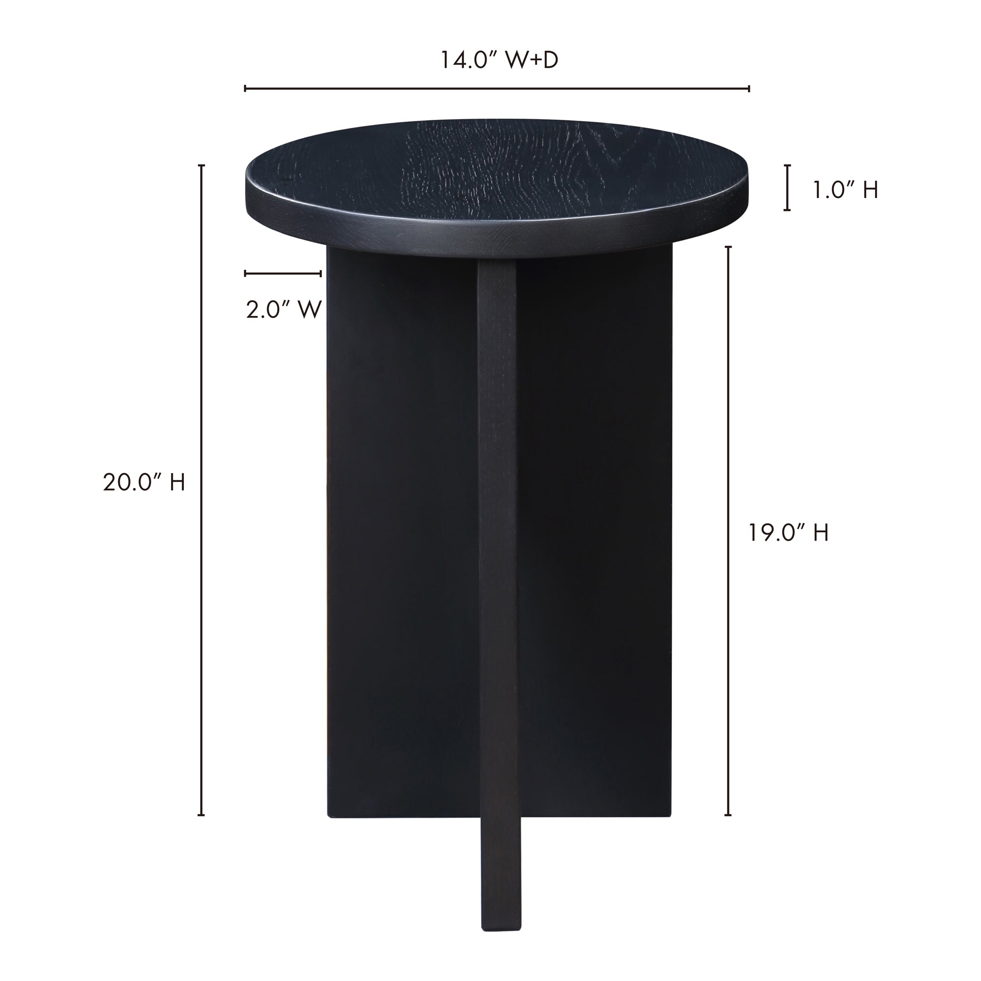 Moes Grace Accent Table Black Oak BC-1122-02