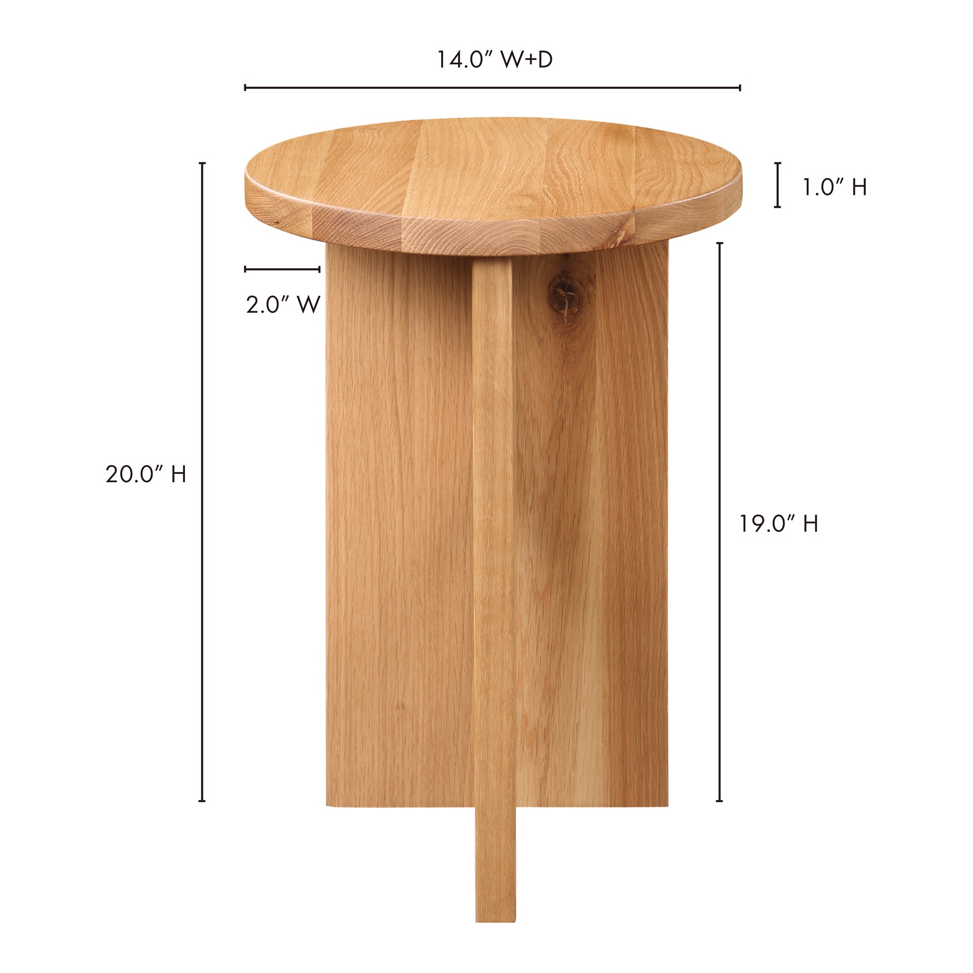 Moes Grace Accent Table Natural Oak BC-1122-24