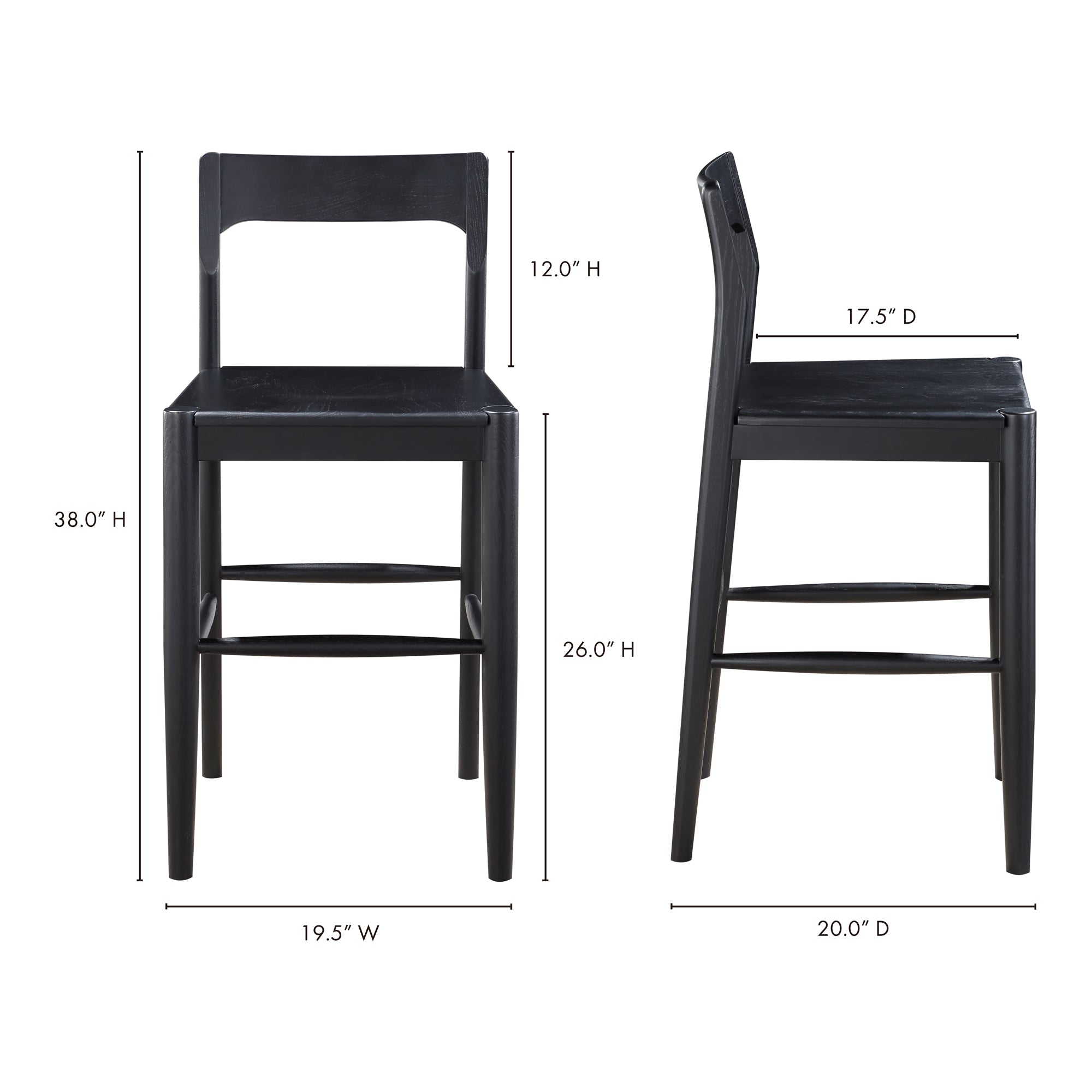 Moes Owing Counter Stool Black BC-1124-02