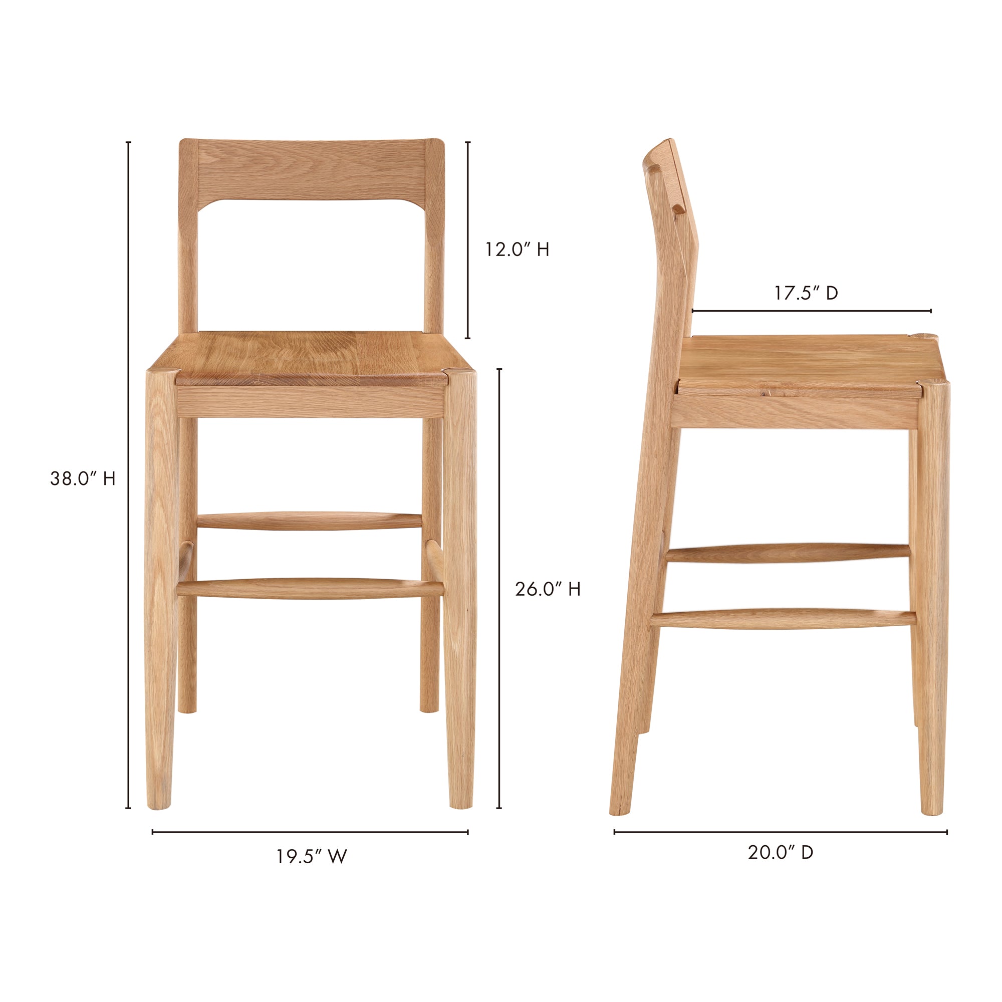 Moes Owing Counter Stool Natural Oak BC-1124-24