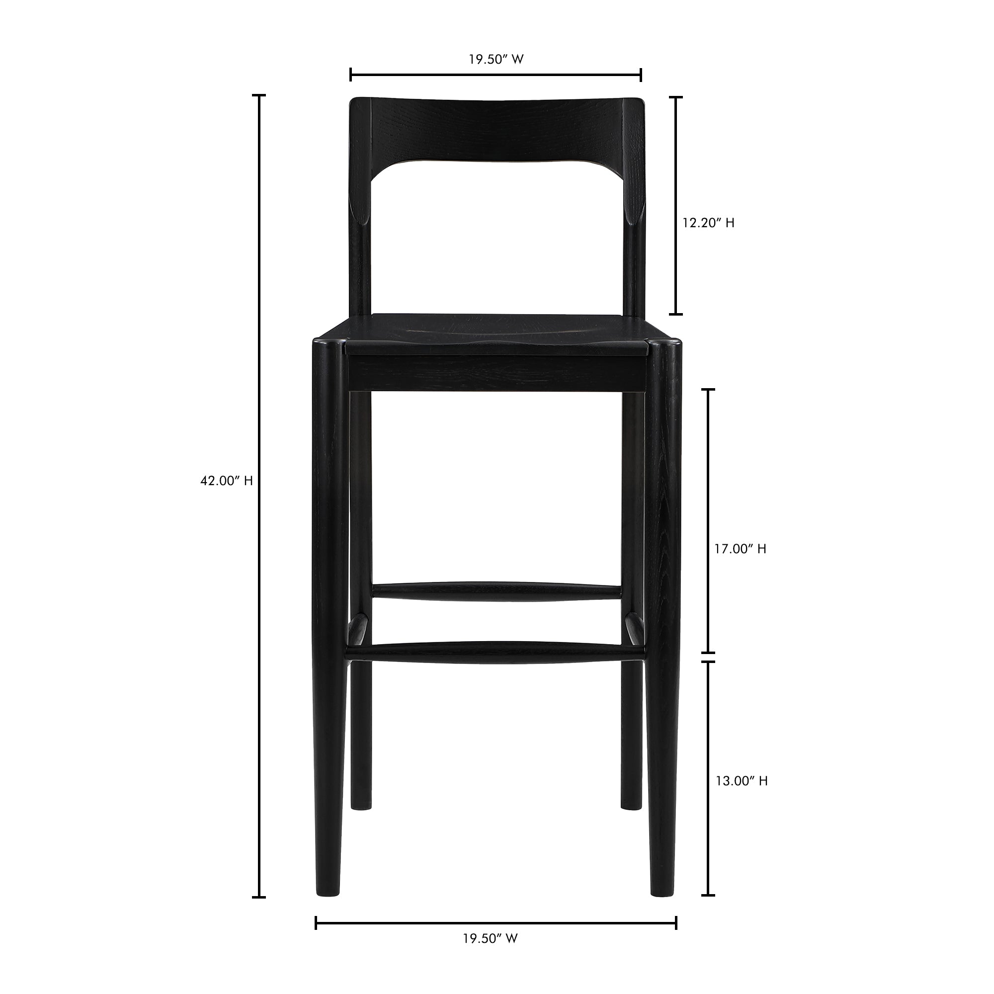 Moes Owing Barstool Black BC-1125-02