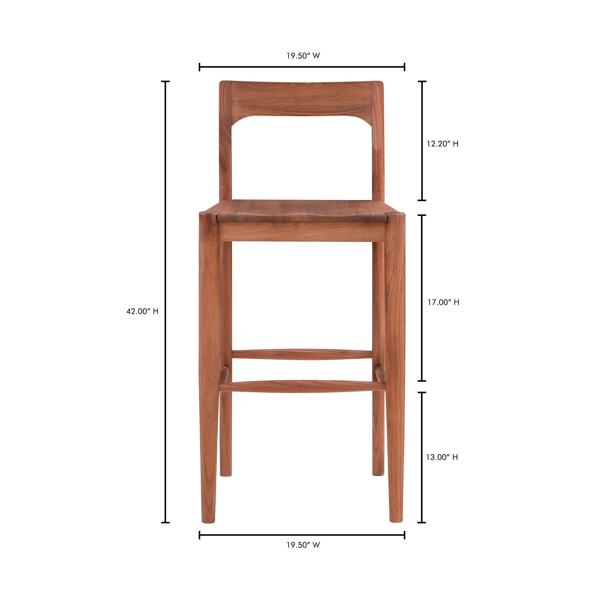 Moes Owing Barstool Walnut Brown BC-1125-03